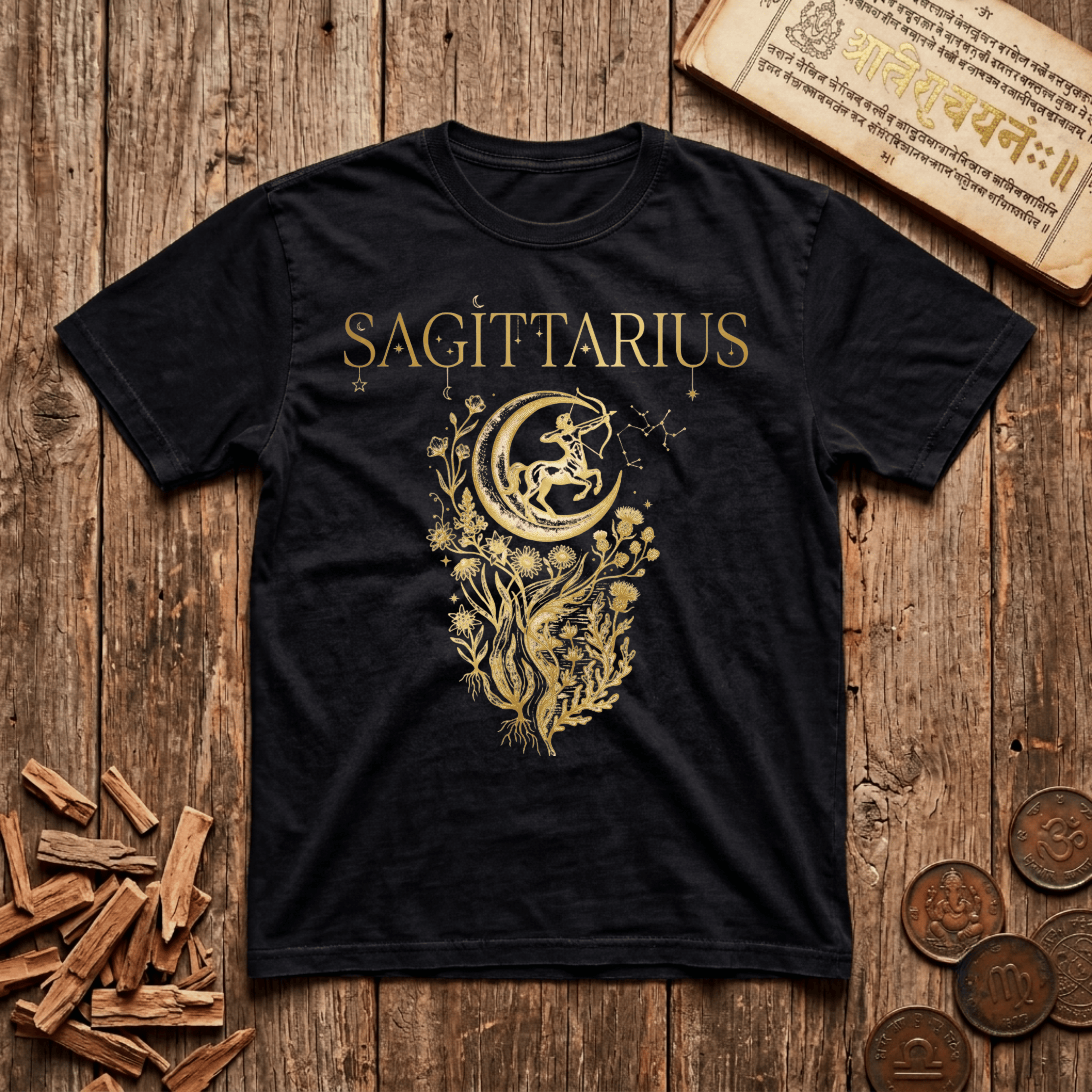 Sagittarius — The Archer - Celestial Linework- T-Shirt