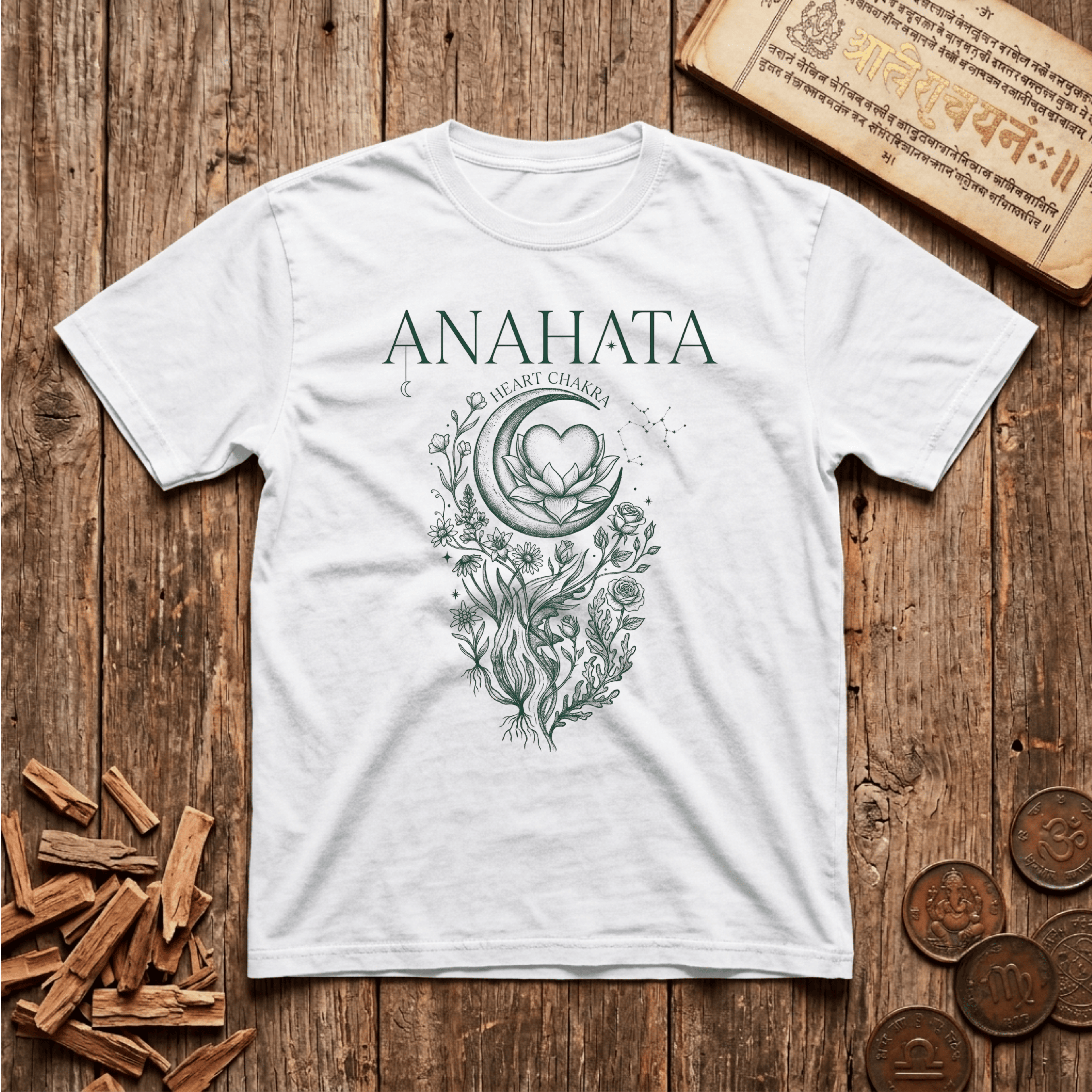 Heart Chakra — Anahata - Celestial Linework- T-Shirt