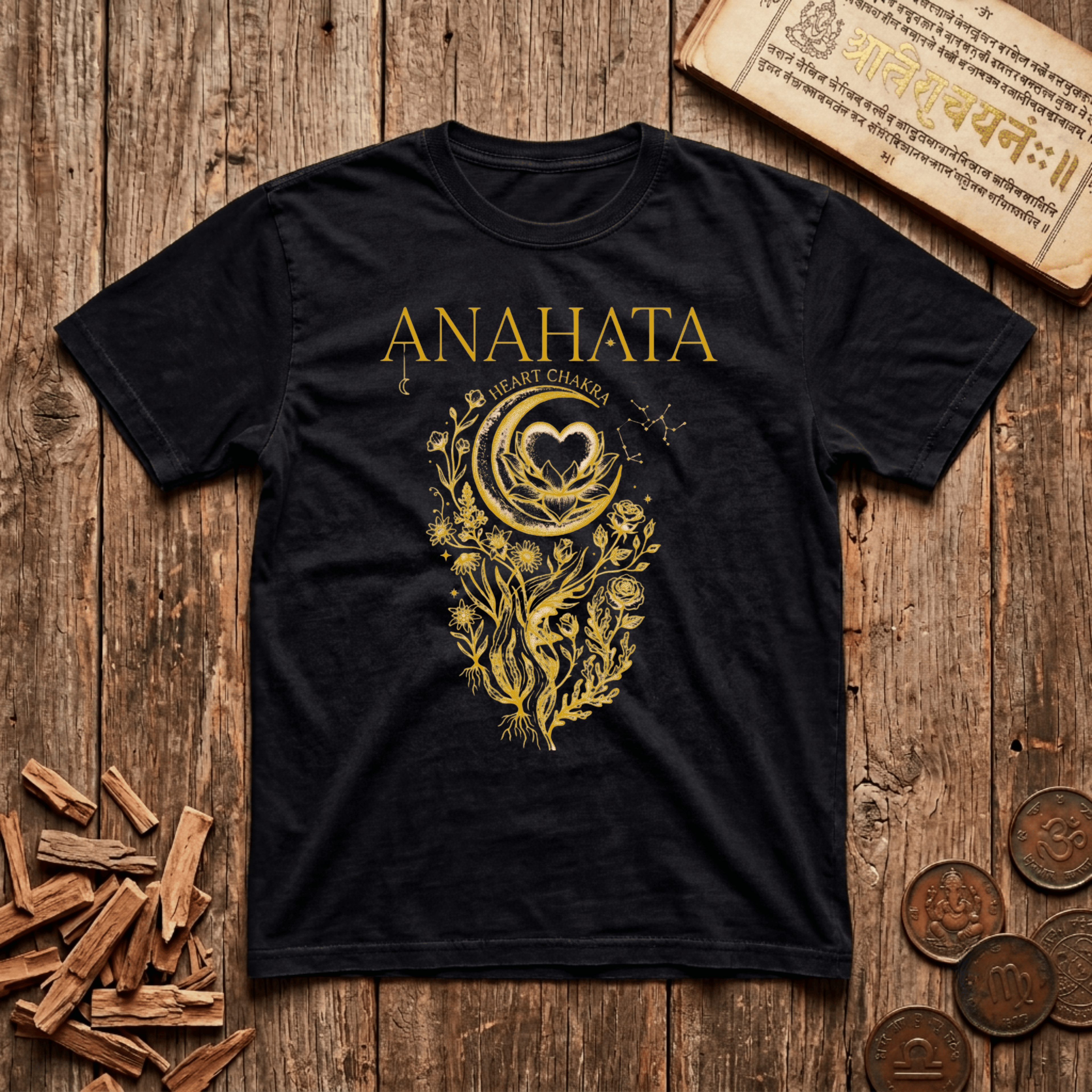 Heart Chakra — Anahata - Celestial Linework- T-Shirt