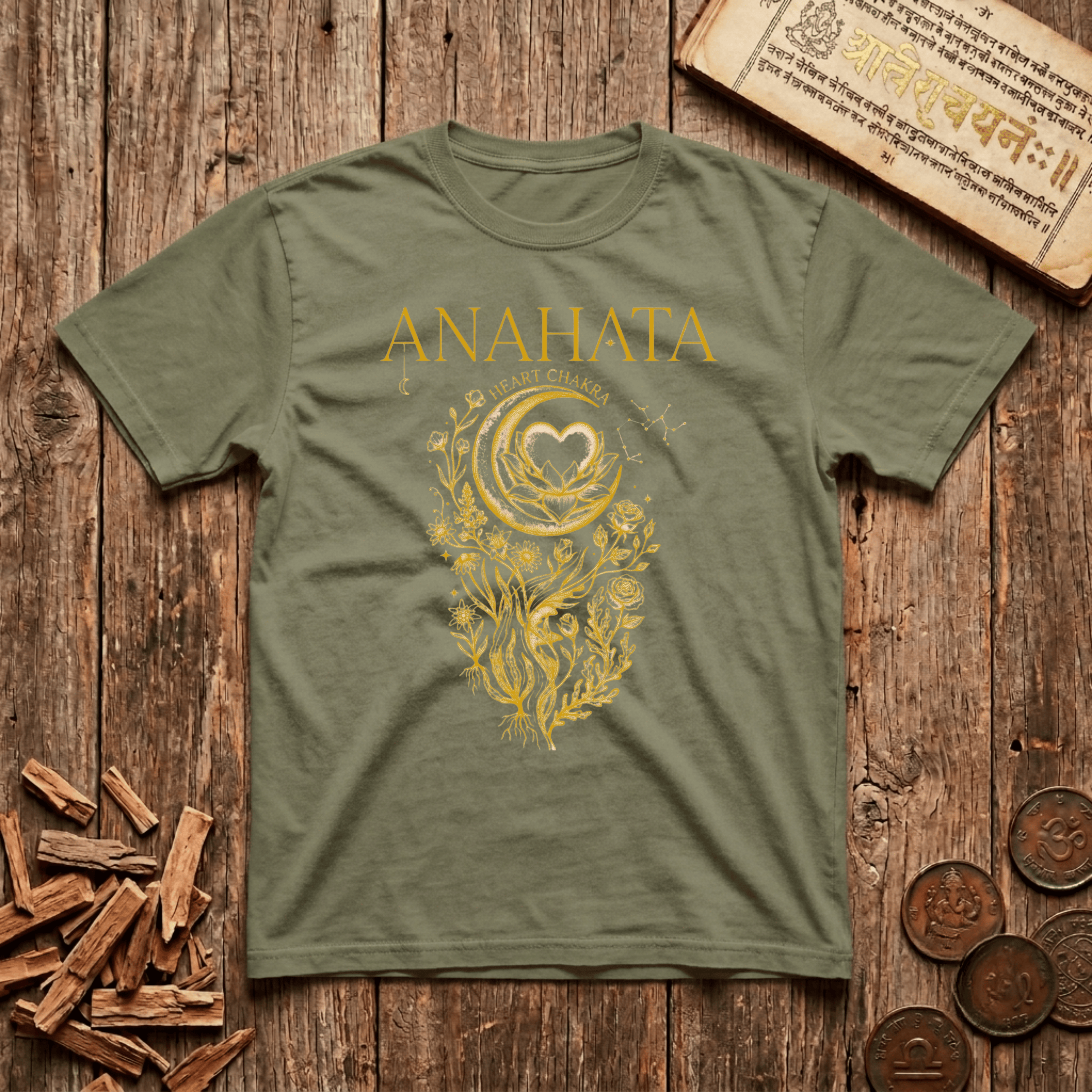 Heart Chakra — Anahata - Celestial Linework- T-Shirt