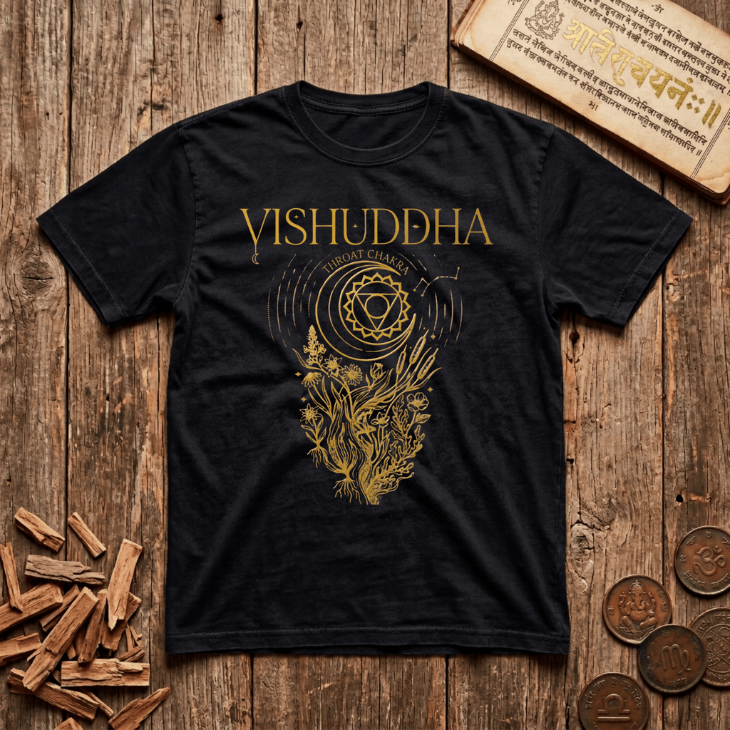 Throat Chakra — Vishuddha - Celestial Linework- T-Shirt