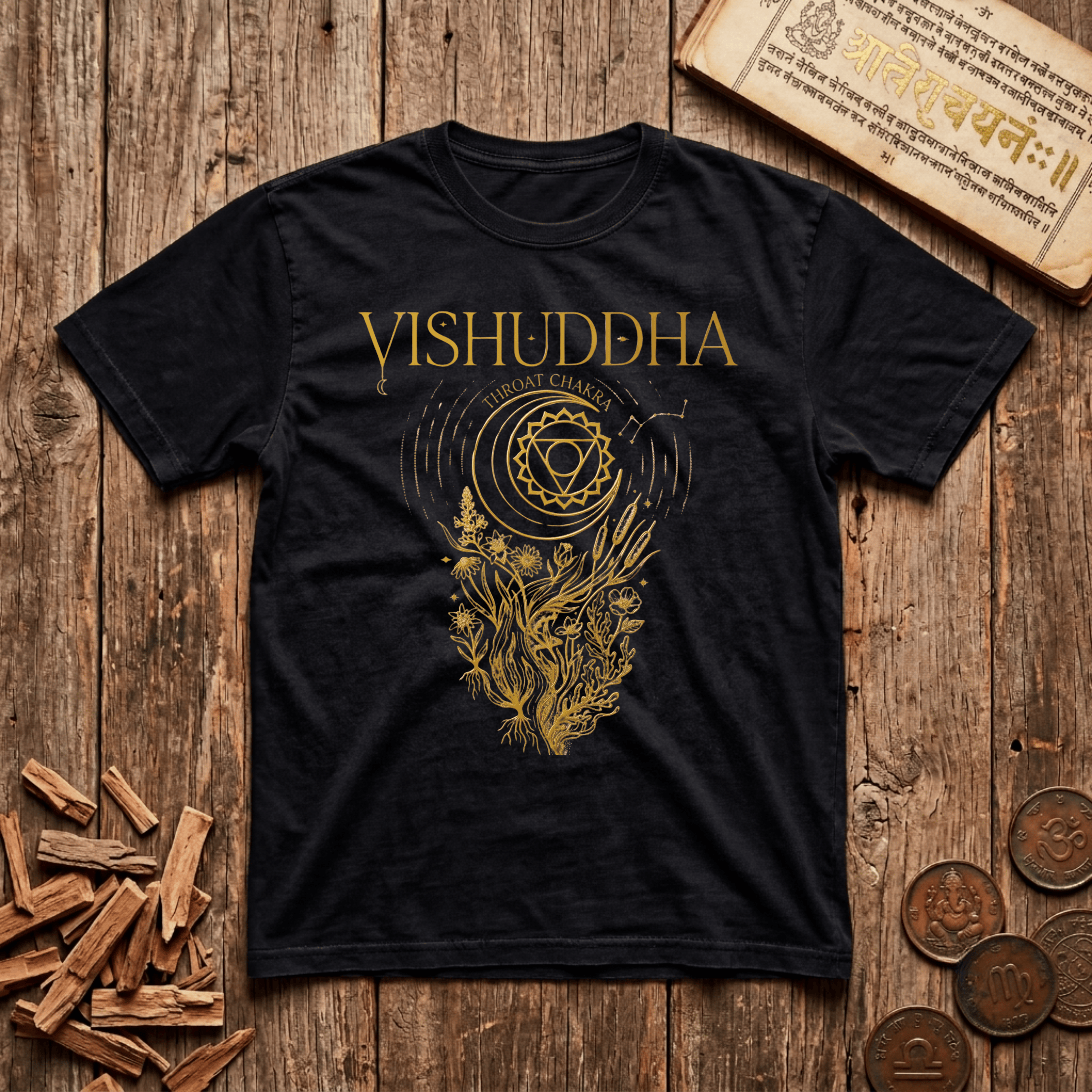 Throat Chakra — Vishuddha - Celestial Linework- T-Shirt