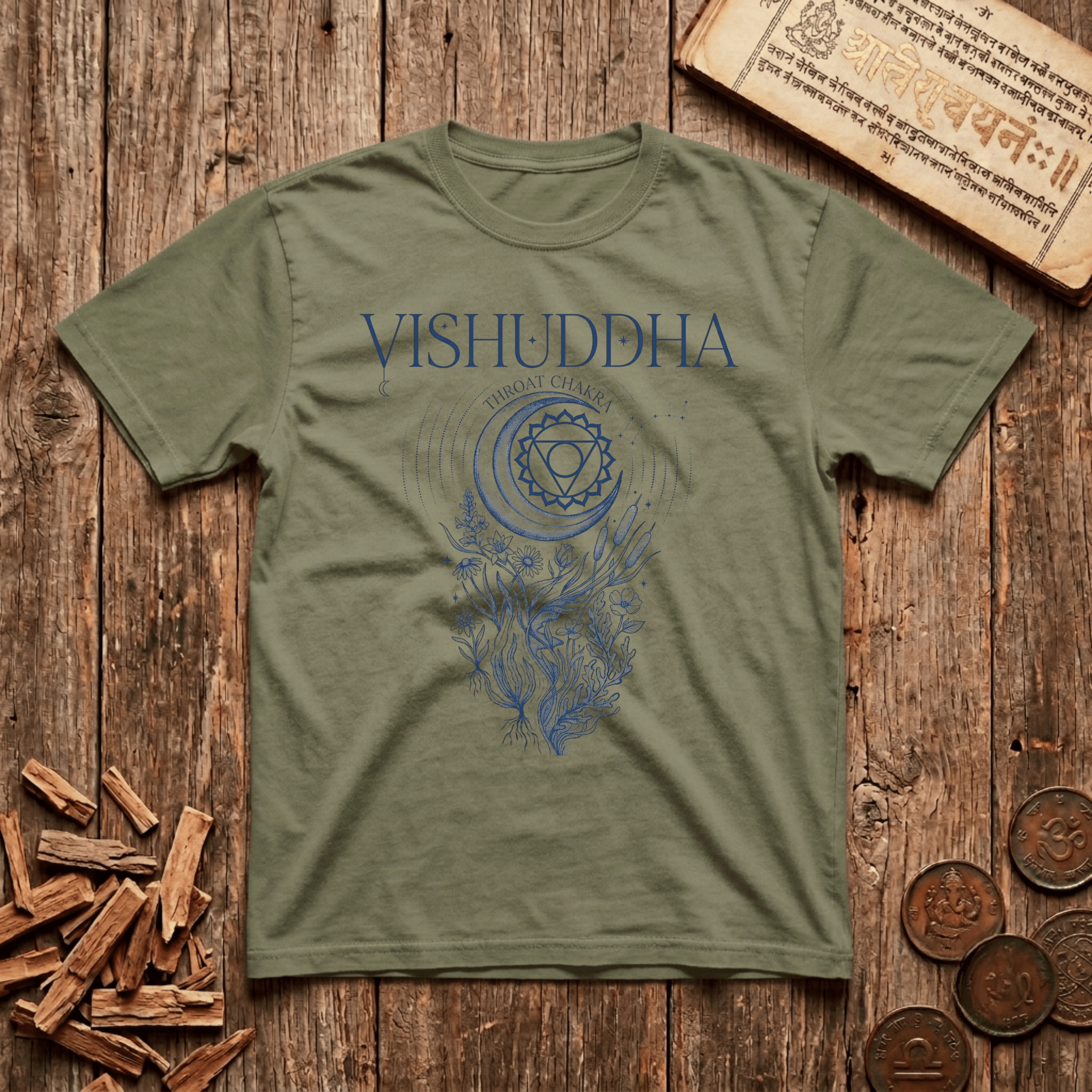 Throat Chakra — Vishuddha - Celestial Linework- T-Shirt