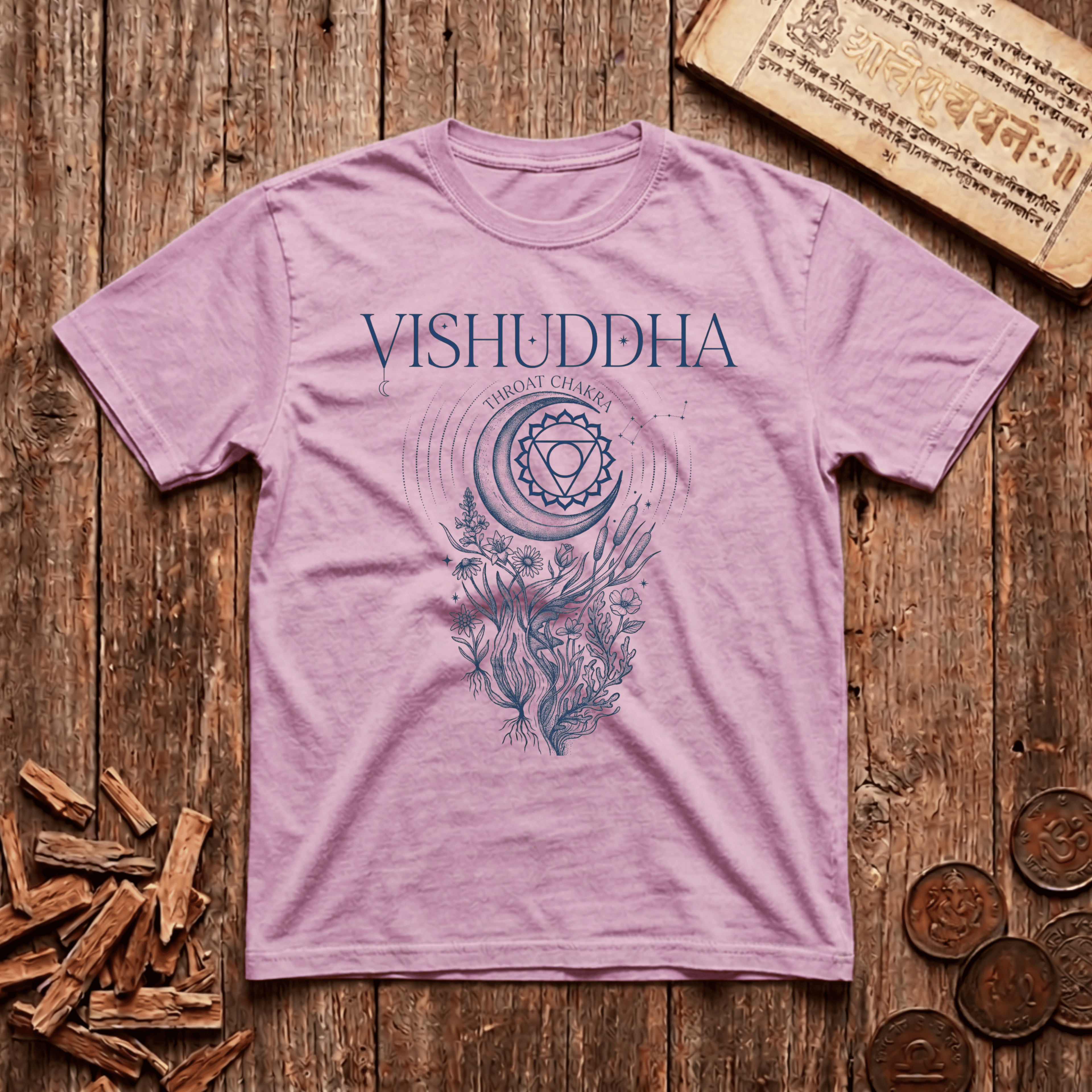 Throat Chakra — Vishuddha - Celestial Linework- T-Shirt