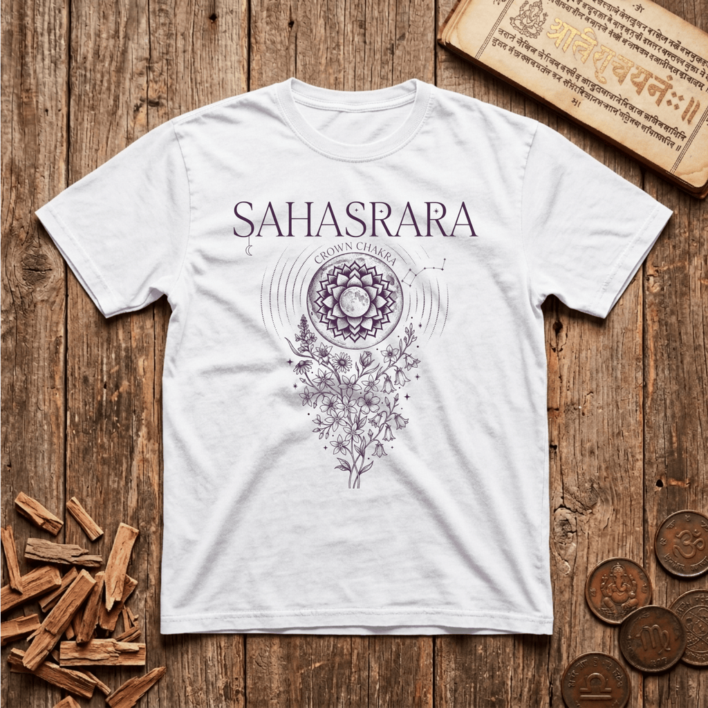 Crown Chakra — Sahasrara - Celestial Linework- T-Shirt