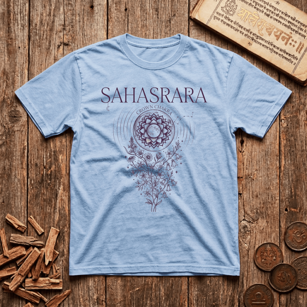 Crown Chakra — Sahasrara - Celestial Linework- T-Shirt