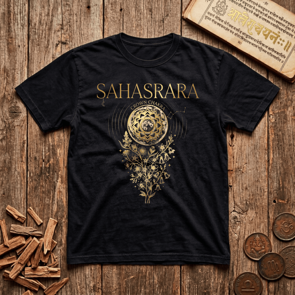 Crown Chakra — Sahasrara - Celestial Linework- T-Shirt