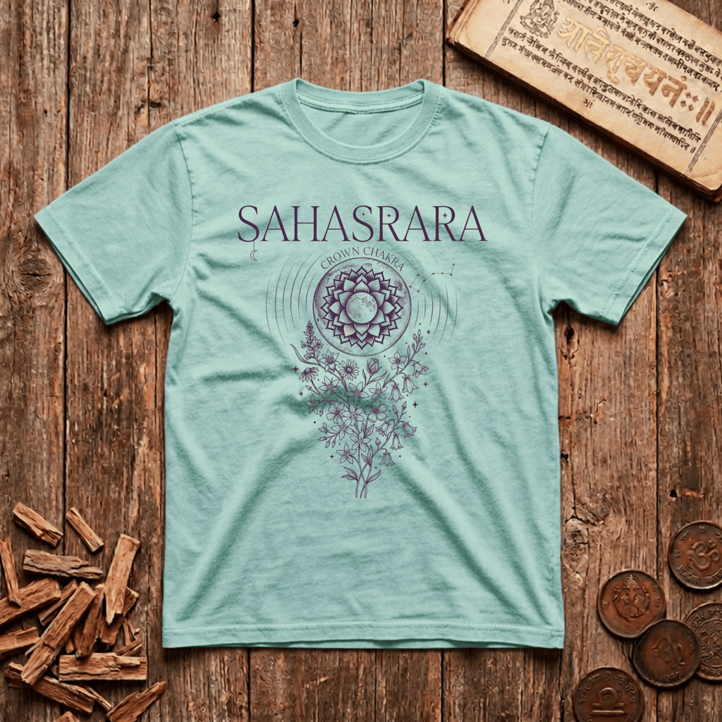 Crown Chakra — Sahasrara - Celestial Linework- T-Shirt