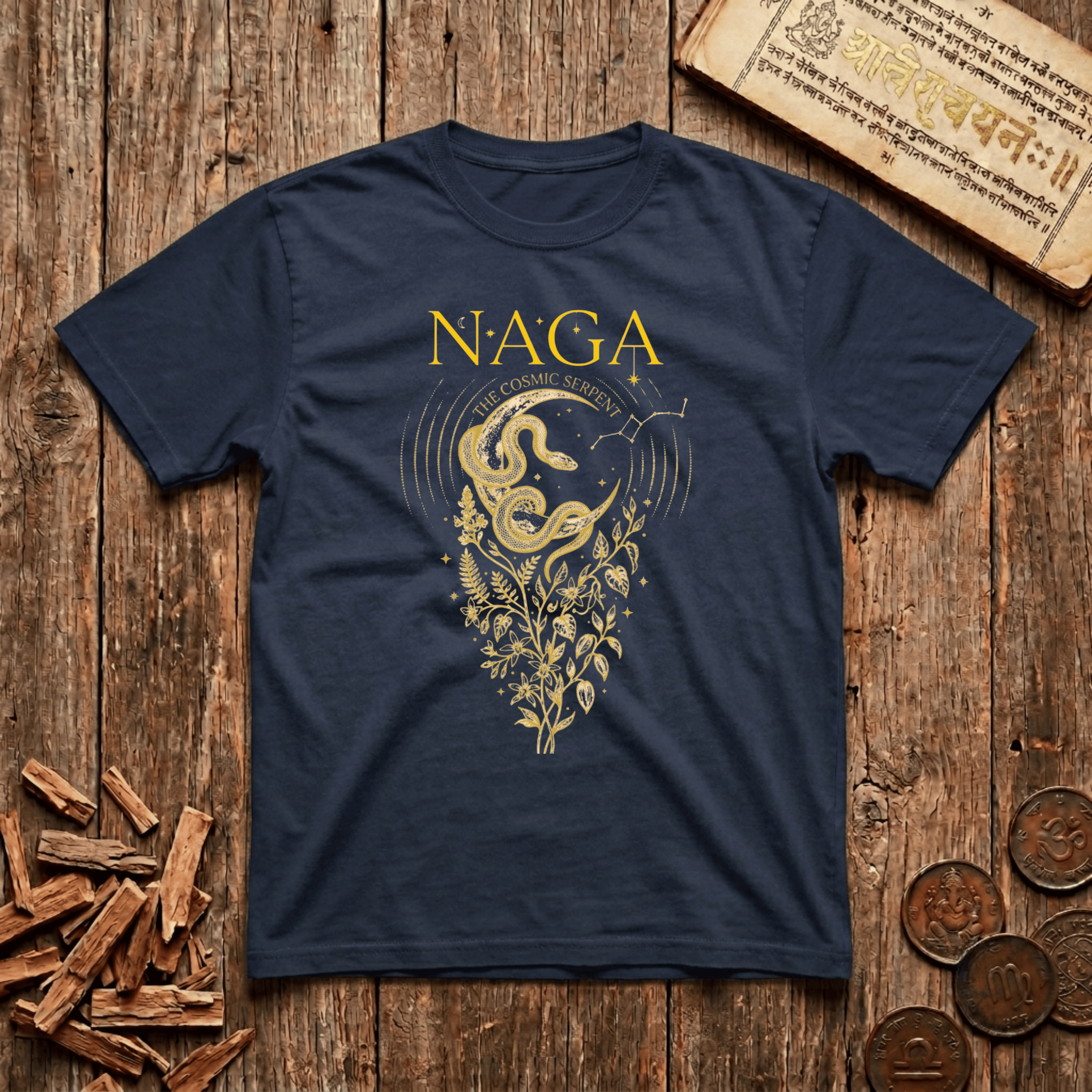 Naga — The Cosmic Serpent - Celestial Linework- T-Shirt