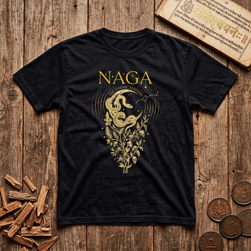 Naga — The Cosmic Serpent - Celestial Linework- T-Shirt