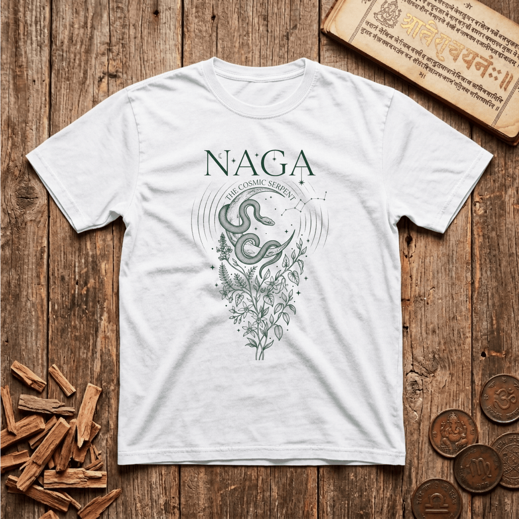 Naga — The Cosmic Serpent - Celestial Linework- T-Shirt