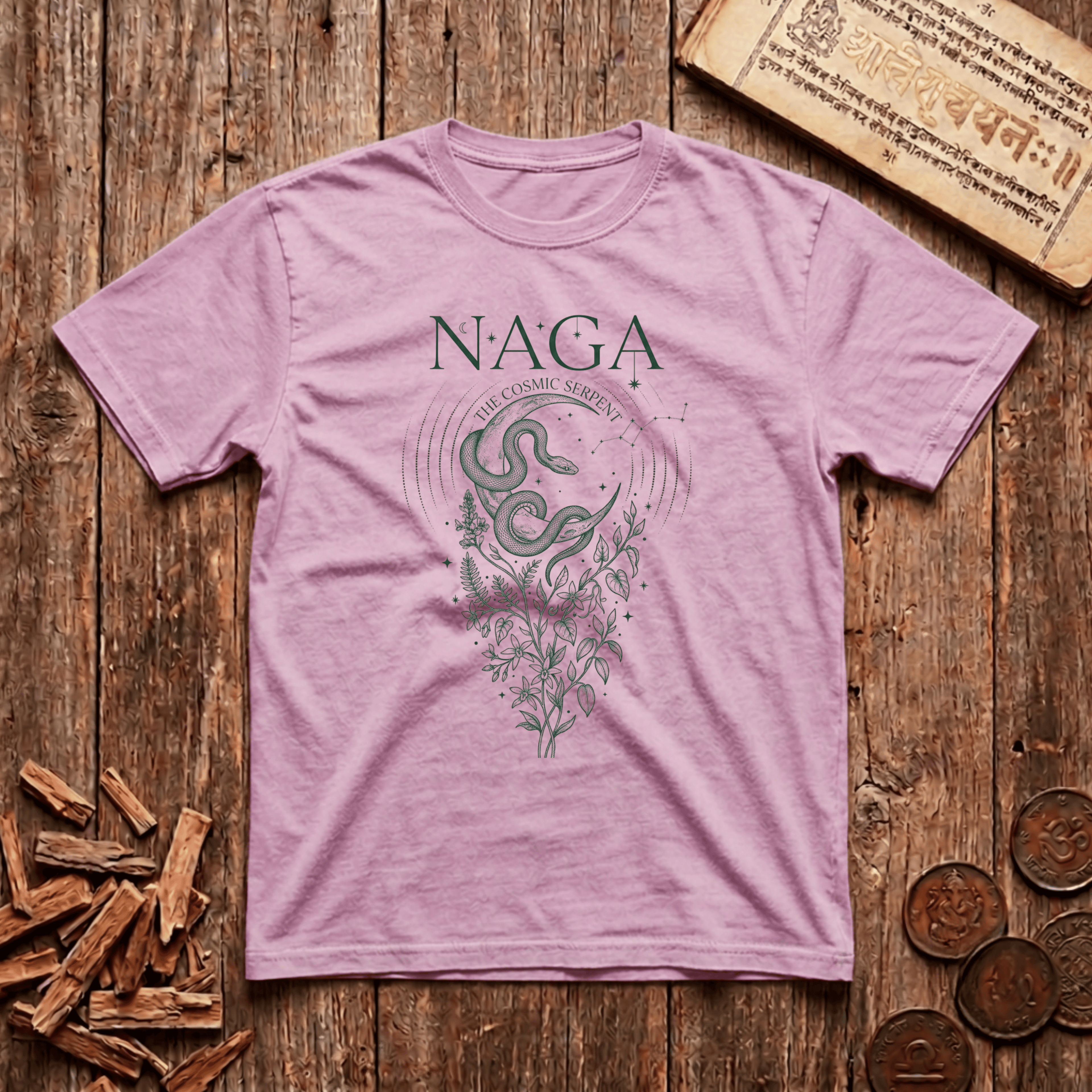 Naga — The Cosmic Serpent - Celestial Linework- T-Shirt