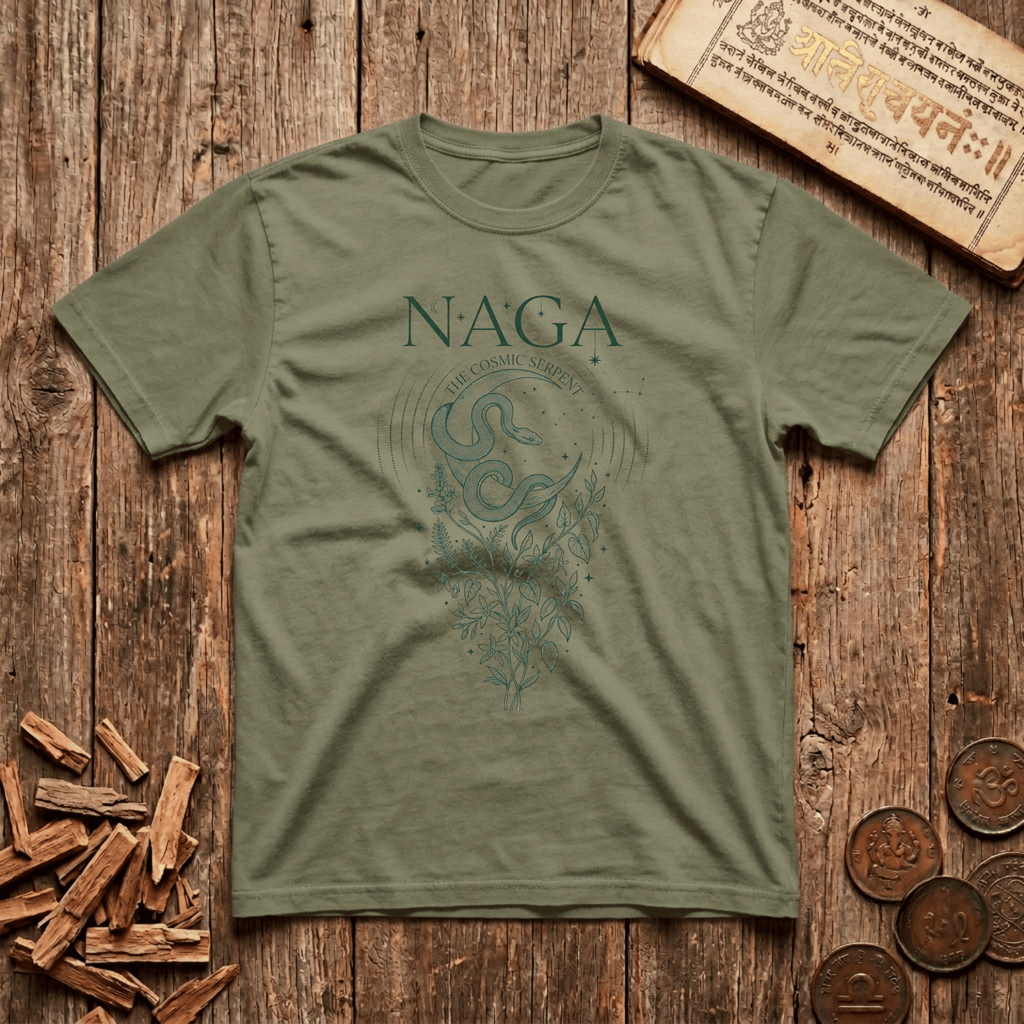 Naga — The Cosmic Serpent - Celestial Linework- T-Shirt