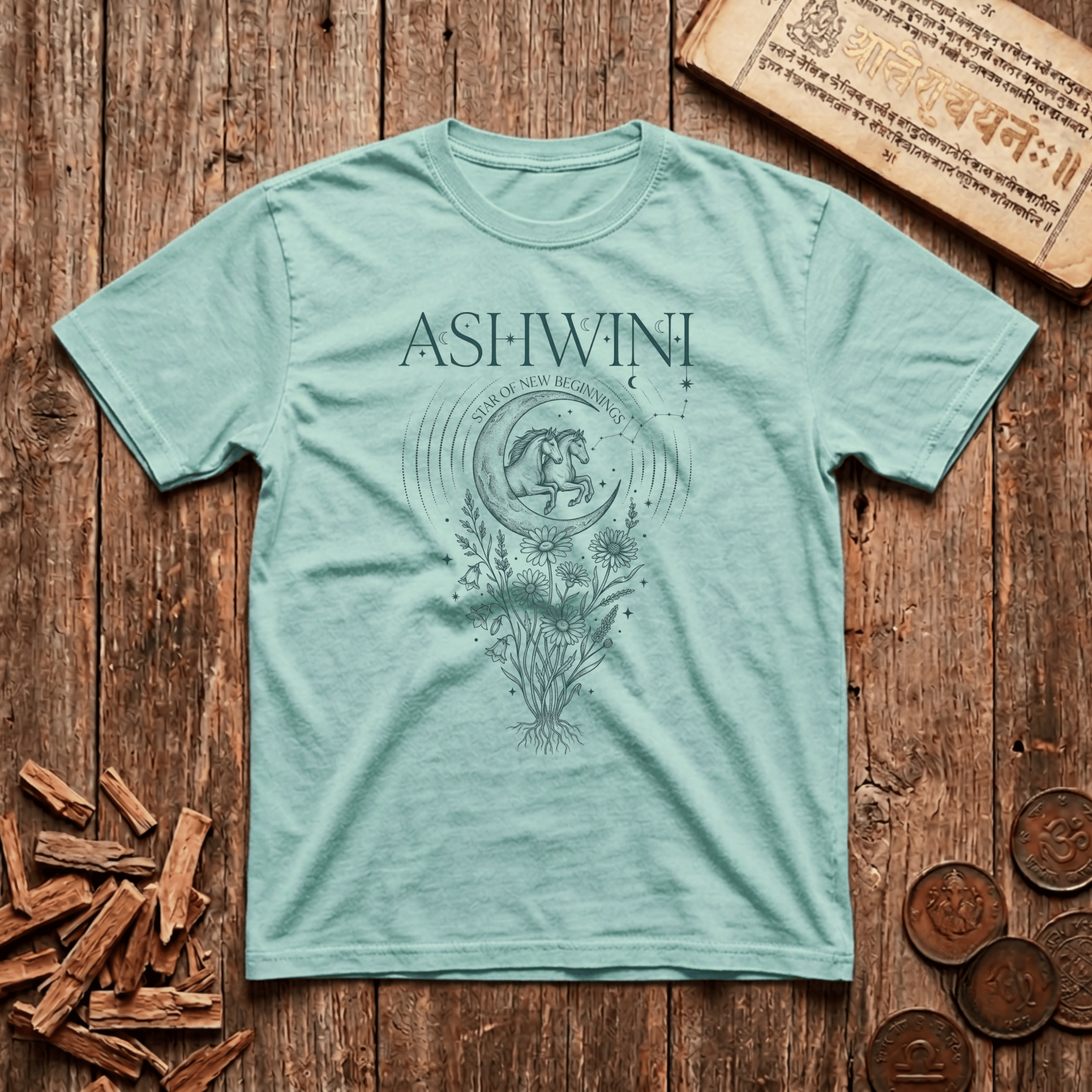 Ashwini - Star of New Beginnings - Celestial Linework- T-Shirt