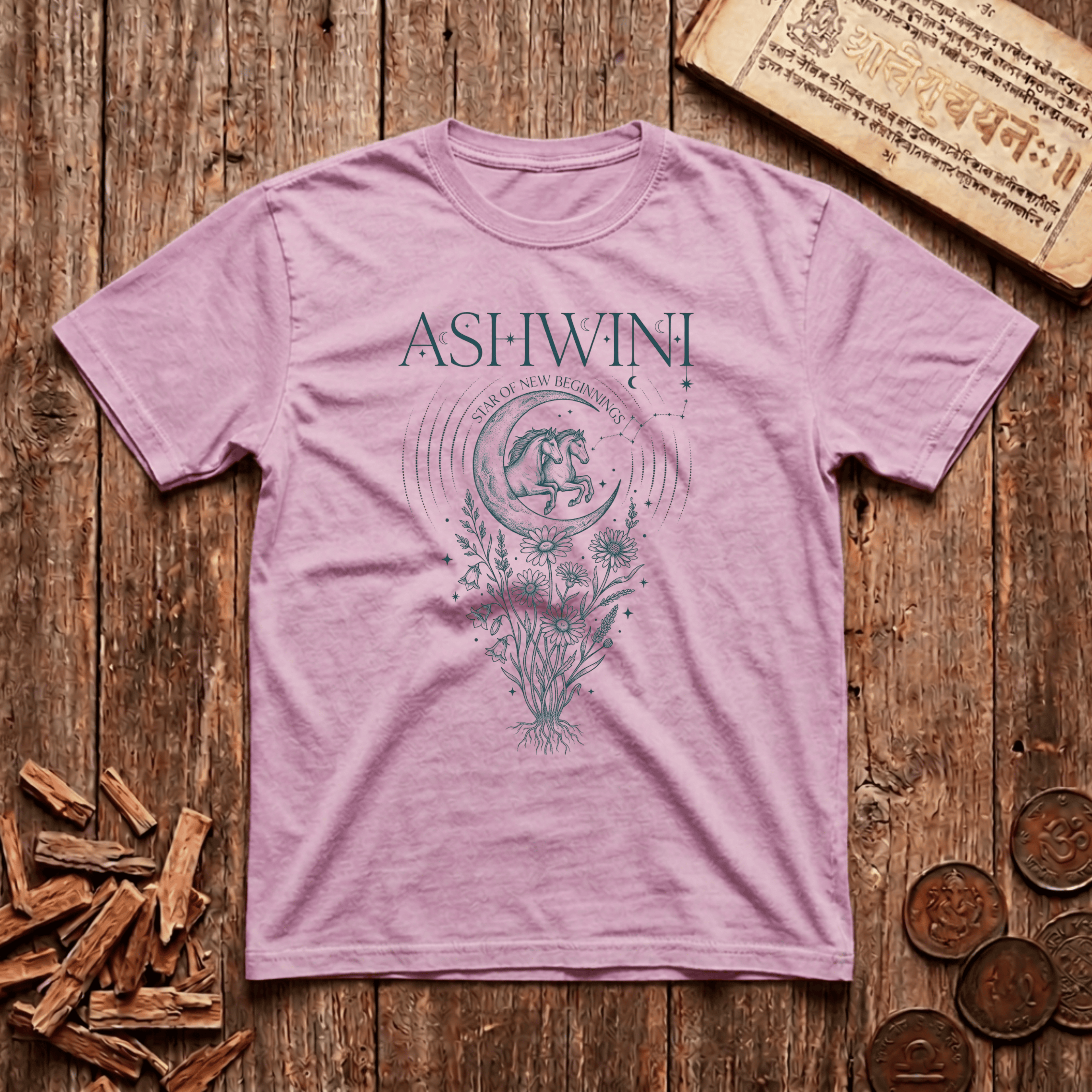 Ashwini - Star of New Beginnings - Celestial Linework- T-Shirt