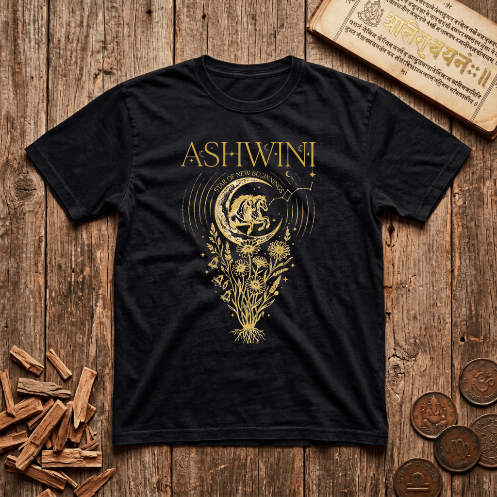 Ashwini - Star of New Beginnings - Celestial Linework- T-Shirt