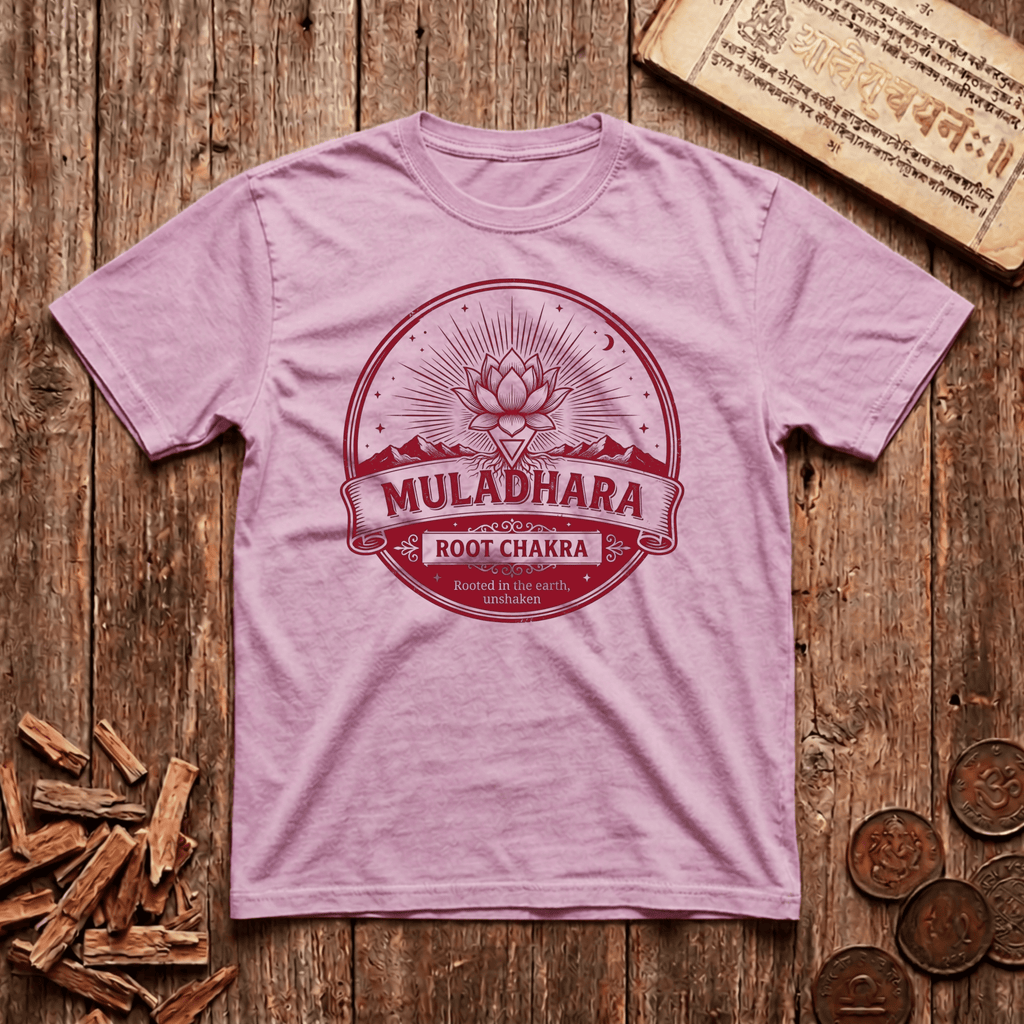 Root Chakra — Muladhara - Rooted in the Earth, Unshaken - Retro Emblem - T-Shirt