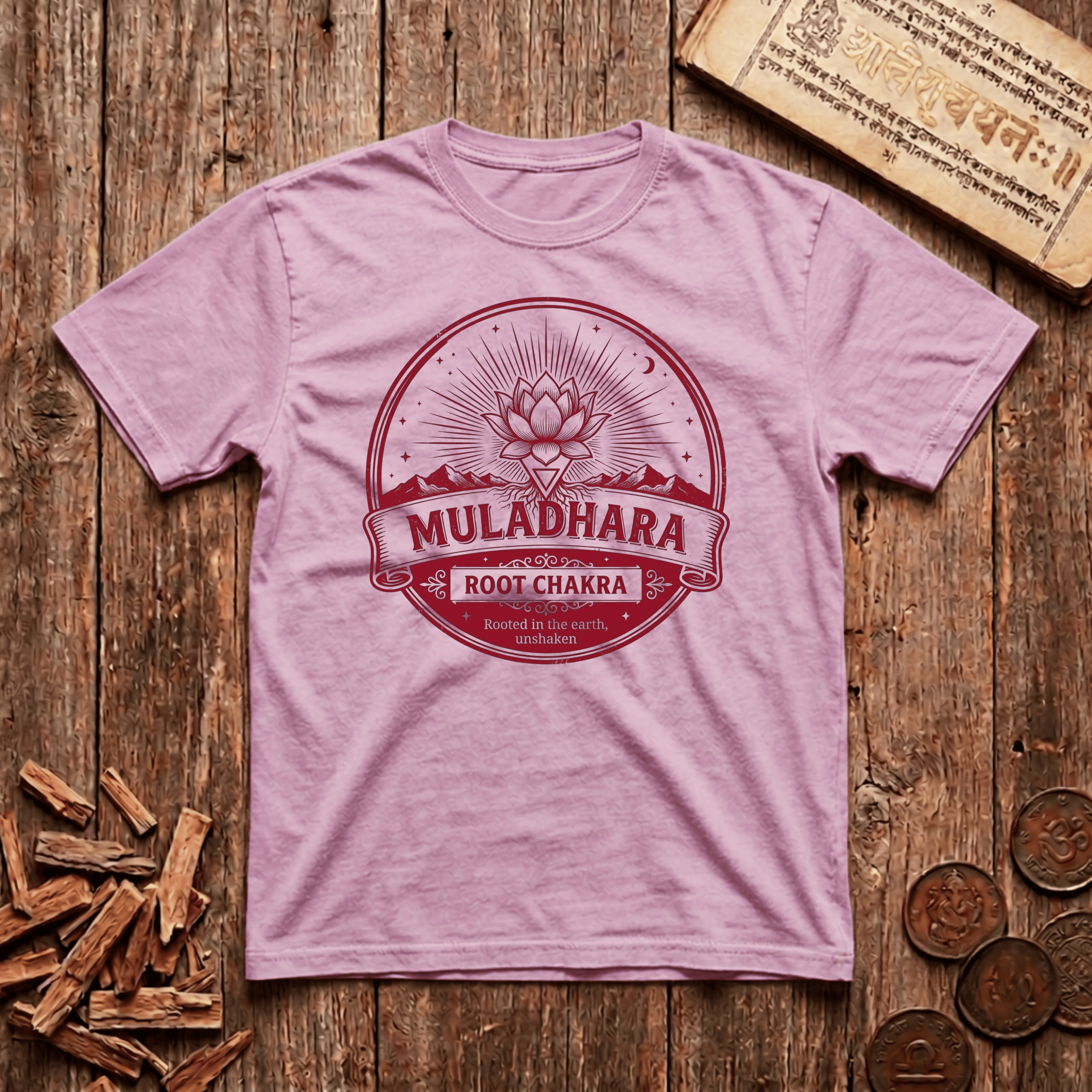 Root Chakra — Muladhara - Rooted in the Earth, Unshaken - Retro Emblem - T-Shirt