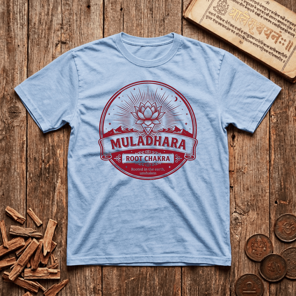 Root Chakra — Muladhara - Rooted in the Earth, Unshaken - Retro Emblem - T-Shirt