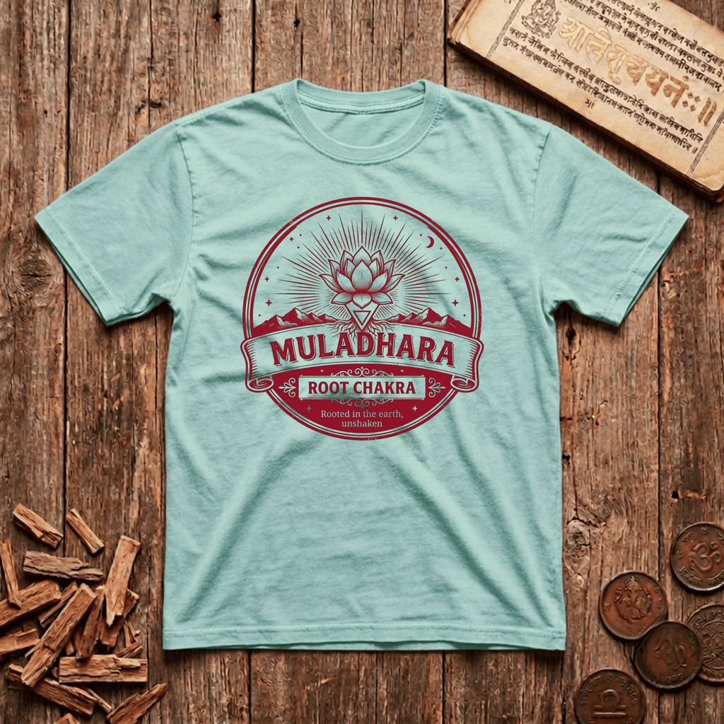Root Chakra — Muladhara - Rooted in the Earth, Unshaken - Retro Emblem - T-Shirt