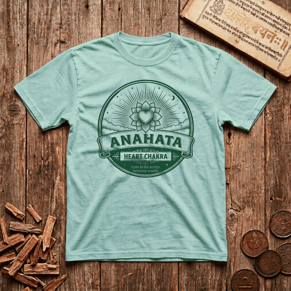 Heart Chakra — Anahata - Love Is The Bridge - Retro Emblem - T-Shirt