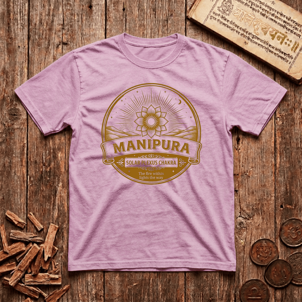 Solar Plexus Chakra — Manipura - Fire within Lights The Way - Retro Emblem - T-Shirt