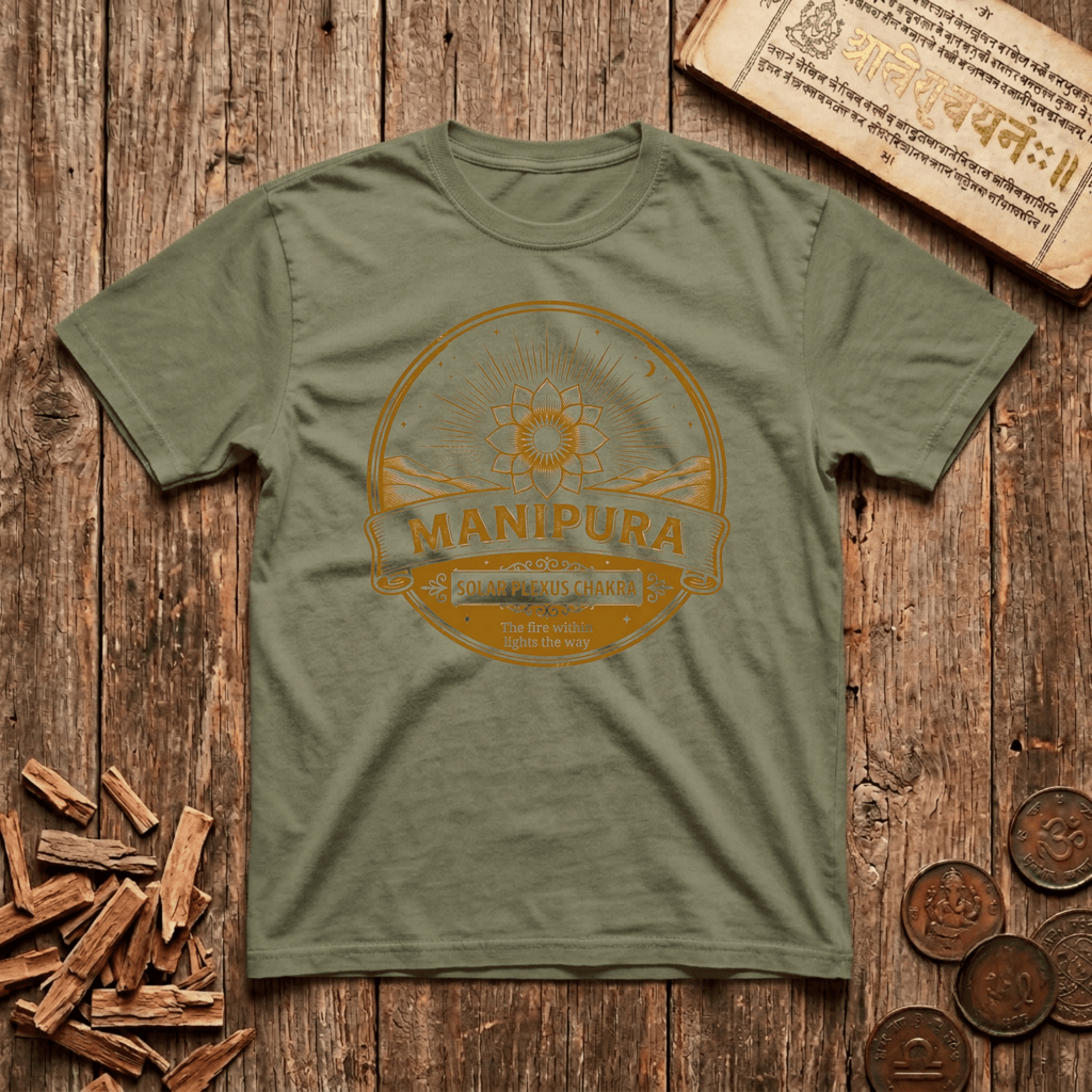 Solar Plexus Chakra — Manipura - Fire within Lights The Way - Retro Emblem - T-Shirt