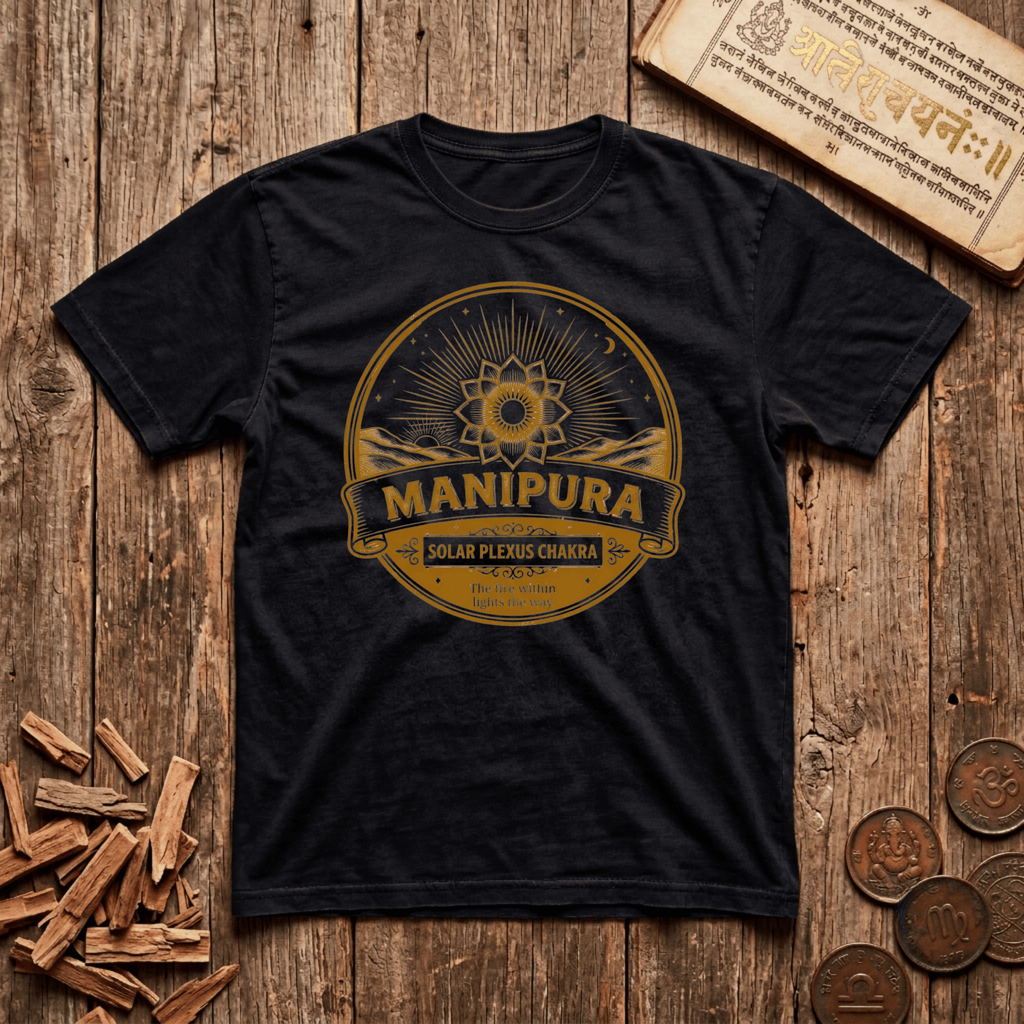Solar Plexus Chakra — Manipura - Fire within Lights The Way - Retro Emblem - T-Shirt