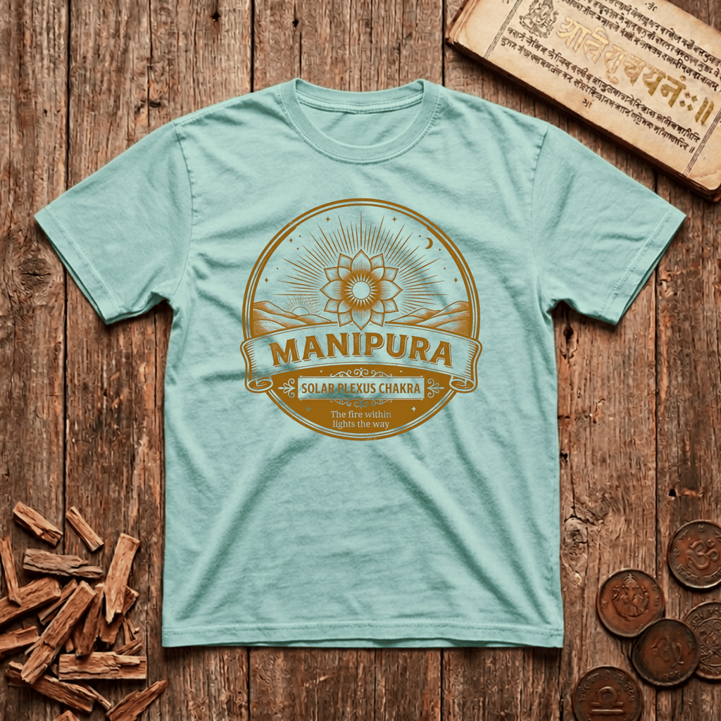 Solar Plexus Chakra — Manipura - Fire within Lights The Way - Retro Emblem - T-Shirt