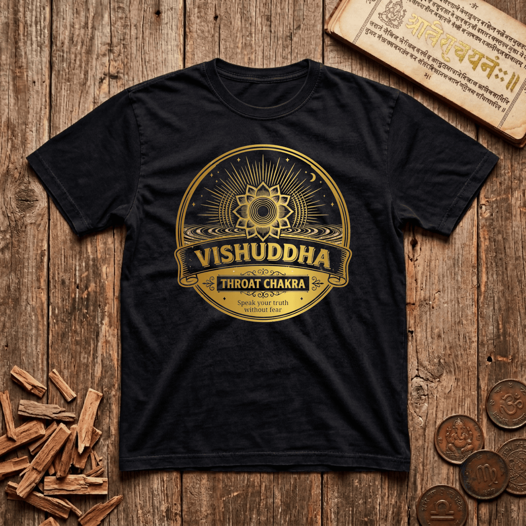 Throat Chakra — Vishuddha - Speak Your Truth Without Fear - Retro Emblem - T-Shirt