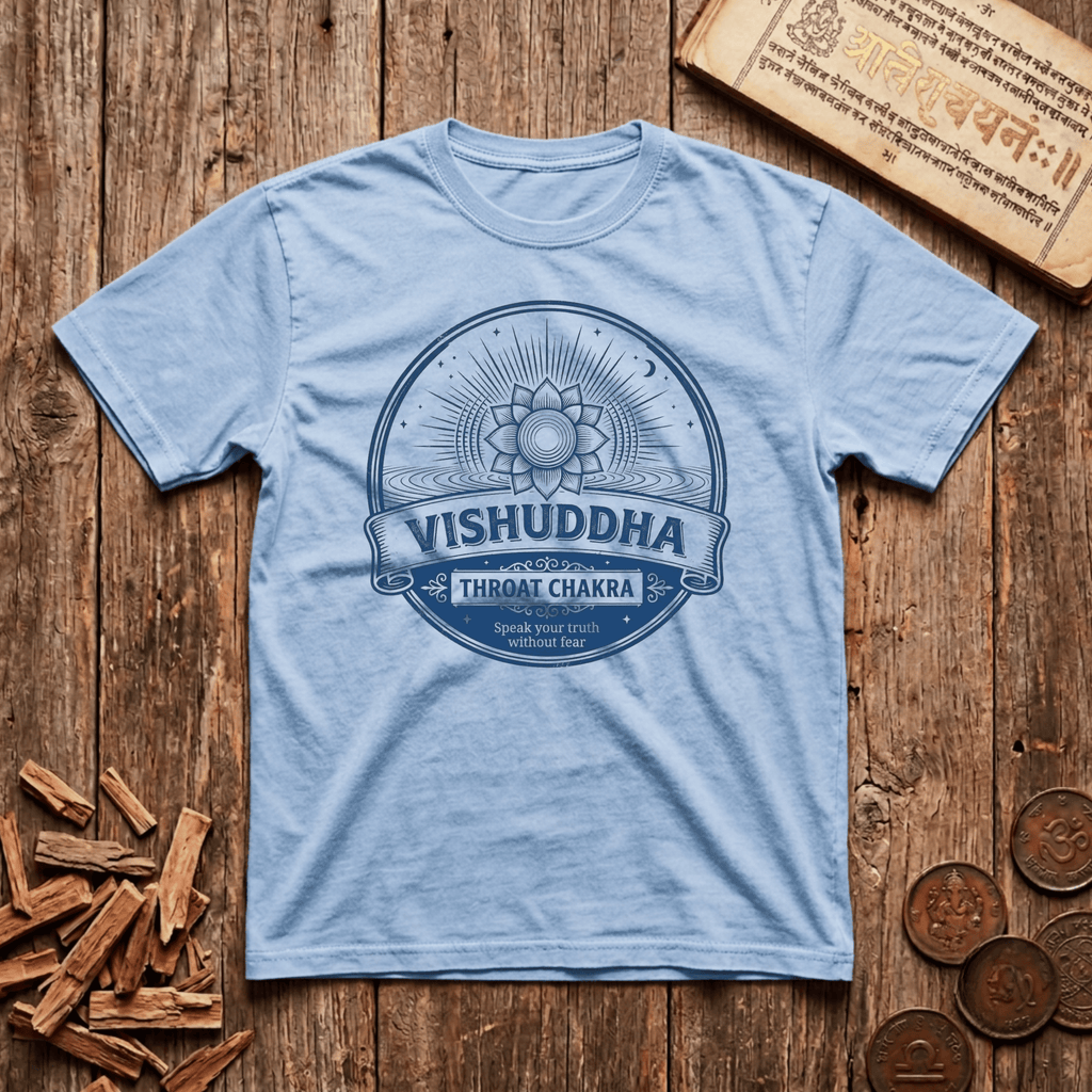 Throat Chakra — Vishuddha - Speak Your Truth Without Fear - Retro Emblem - T-Shirt