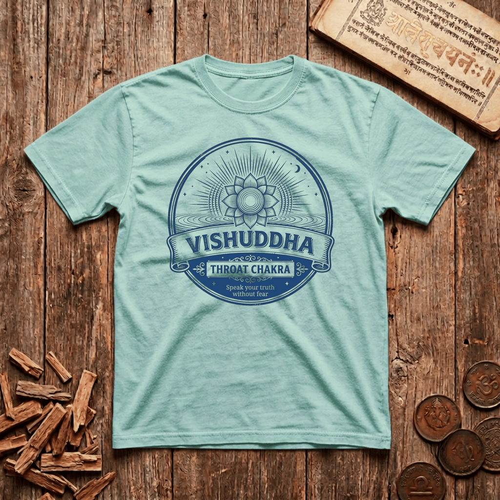 Throat Chakra — Vishuddha - Speak Your Truth Without Fear - Retro Emblem - T-Shirt