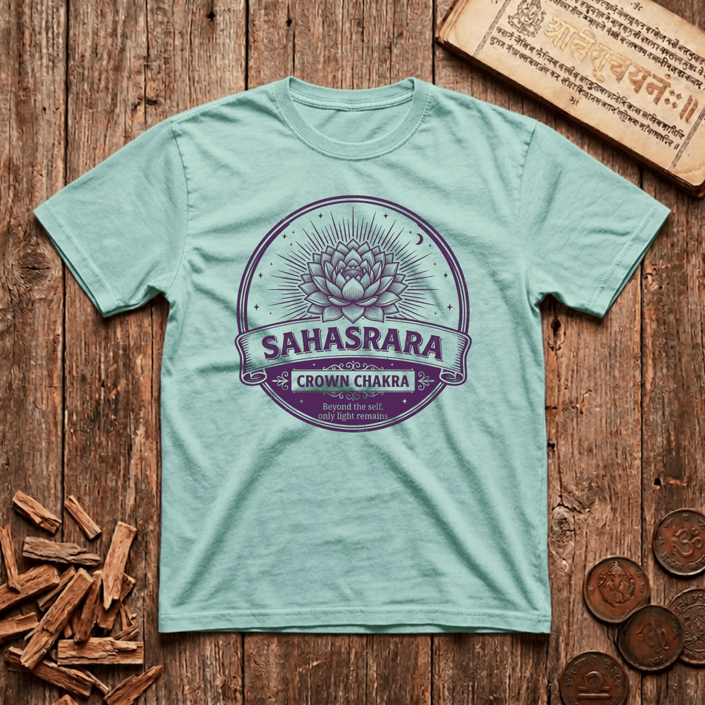 Crown Chakra — Sahasrara - Beyond The Self, Only Light Remains - Retro Emblem - T-Shirt