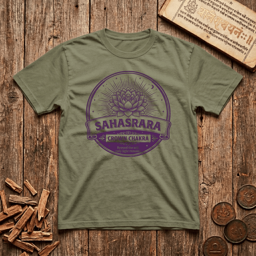 Crown Chakra — Sahasrara - Beyond The Self, Only Light Remains - Retro Emblem - T-Shirt