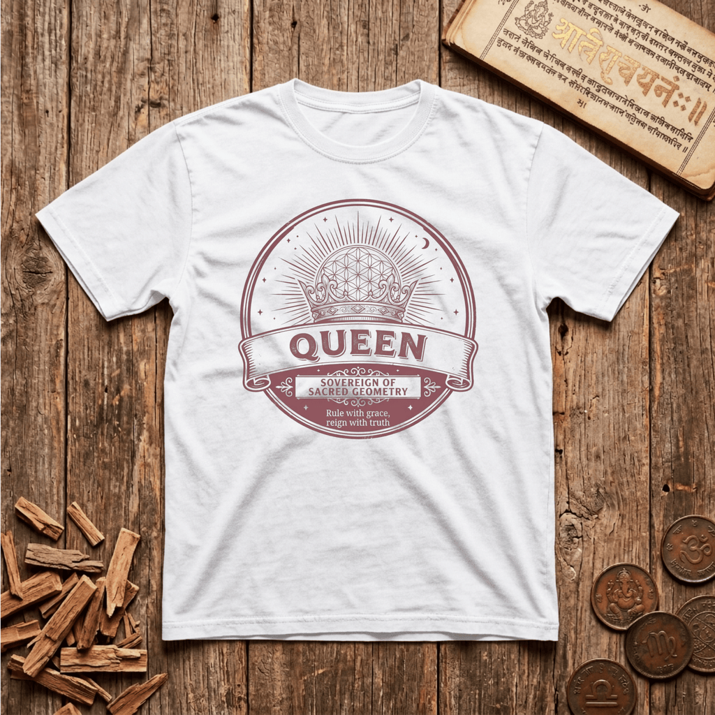 Queen of Sacred Geometry - Rule With Grace - Retro Emblem - T-Shirt