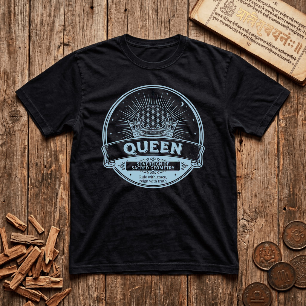 Queen of Sacred Geometry - Rule With Grace - Retro Emblem - T-Shirt