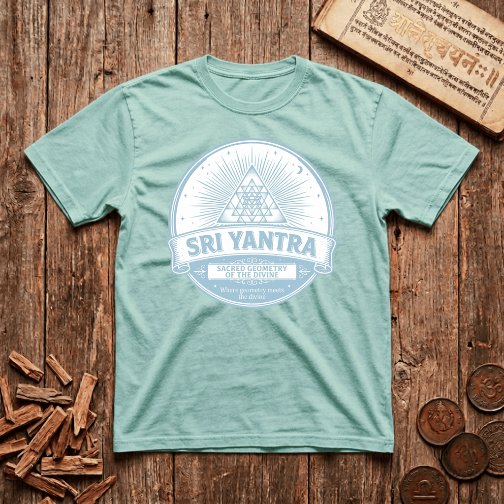 Sri Yantra - Where Geometry Meets Divine - Retro Emblem - T-Shirt