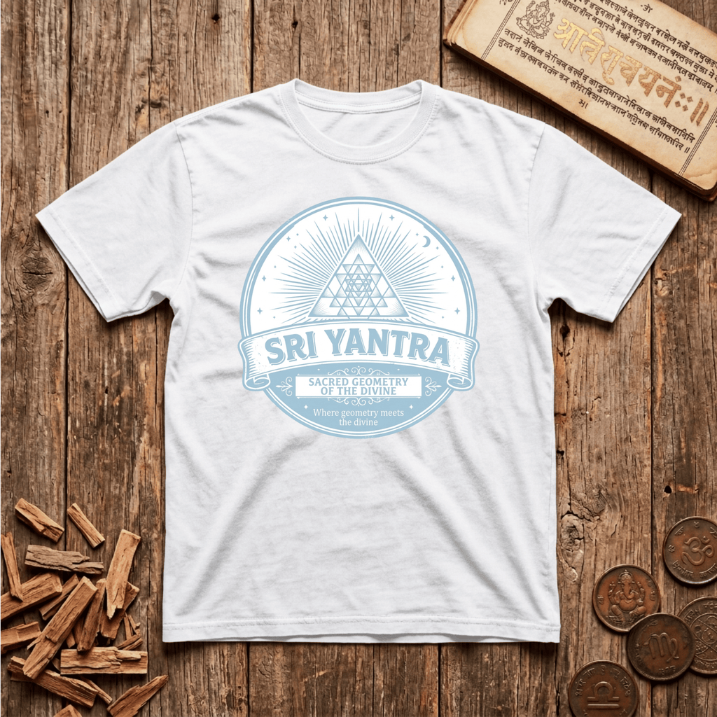 Sri Yantra - Where Geometry Meets Divine - Retro Emblem - T-Shirt