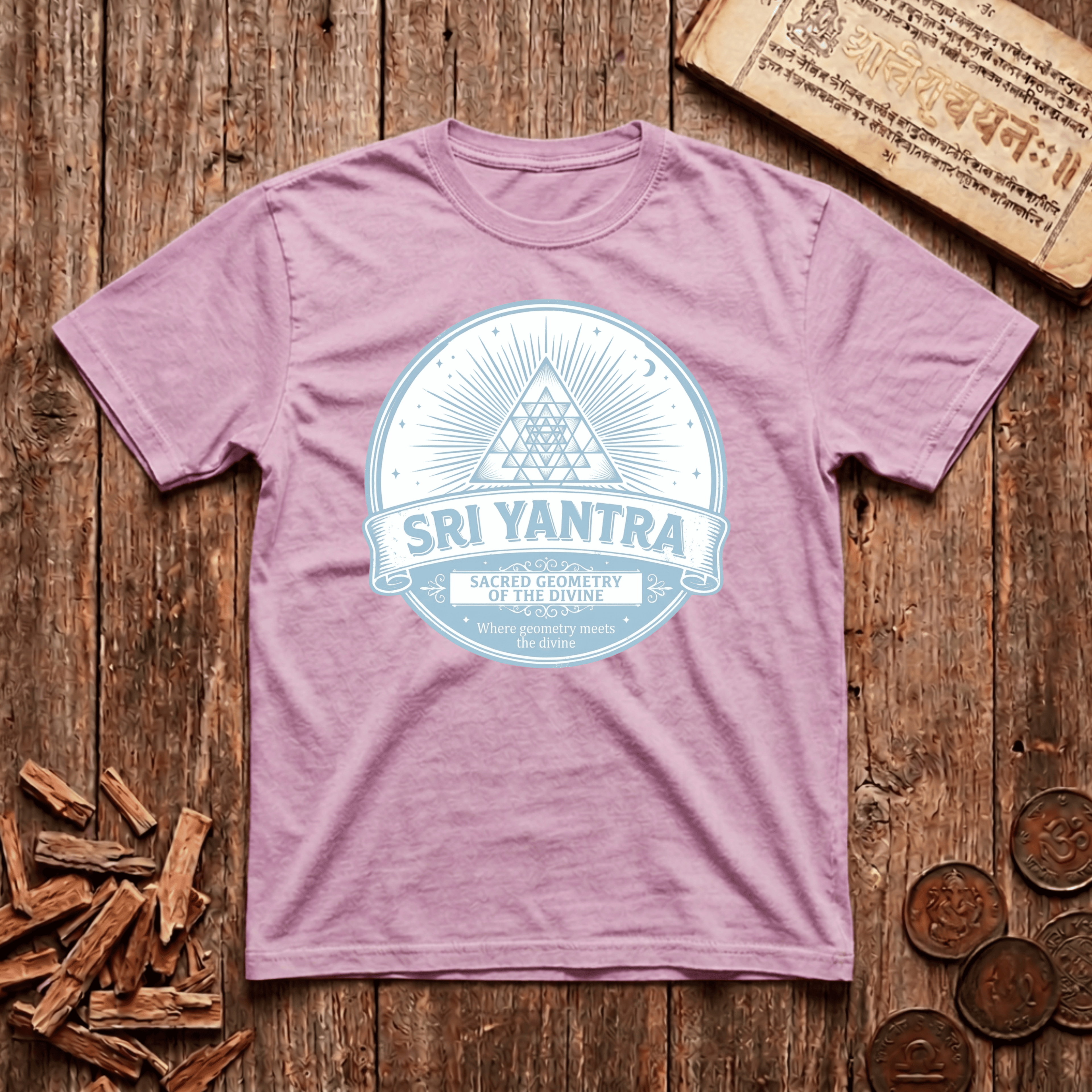 Sri Yantra - Where Geometry Meets Divine - Retro Emblem - T-Shirt