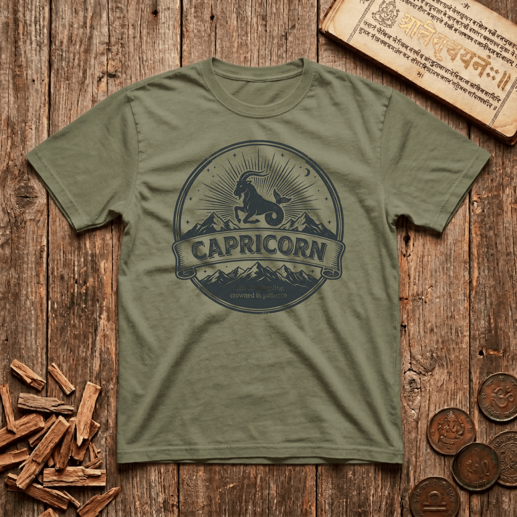 Capricorn - Built On Discipline - Retro Emblem - T-Shirt