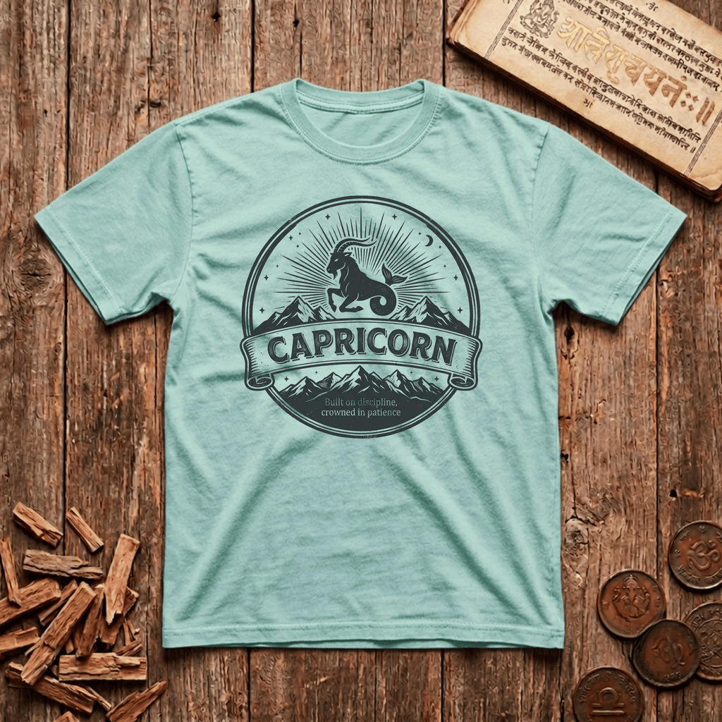 Capricorn - Built On Discipline - Retro Emblem - T-Shirt