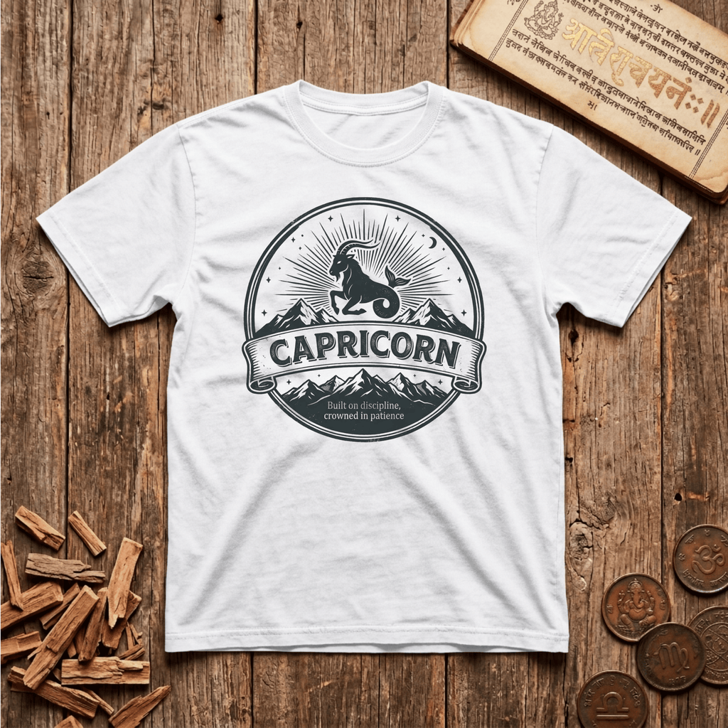 Capricorn - Built On Discipline - Retro Emblem - T-Shirt