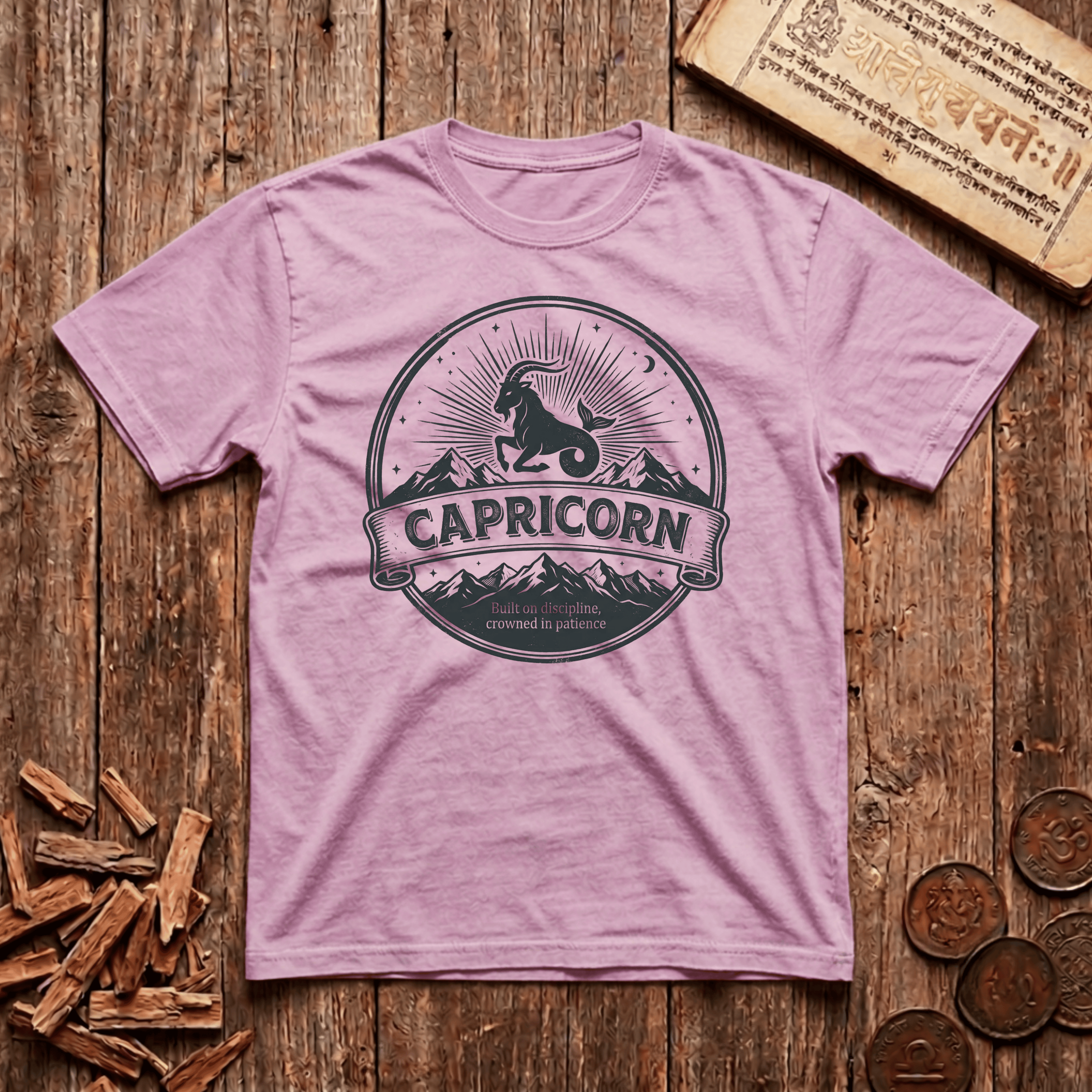 Capricorn - Built On Discipline - Retro Emblem - T-Shirt