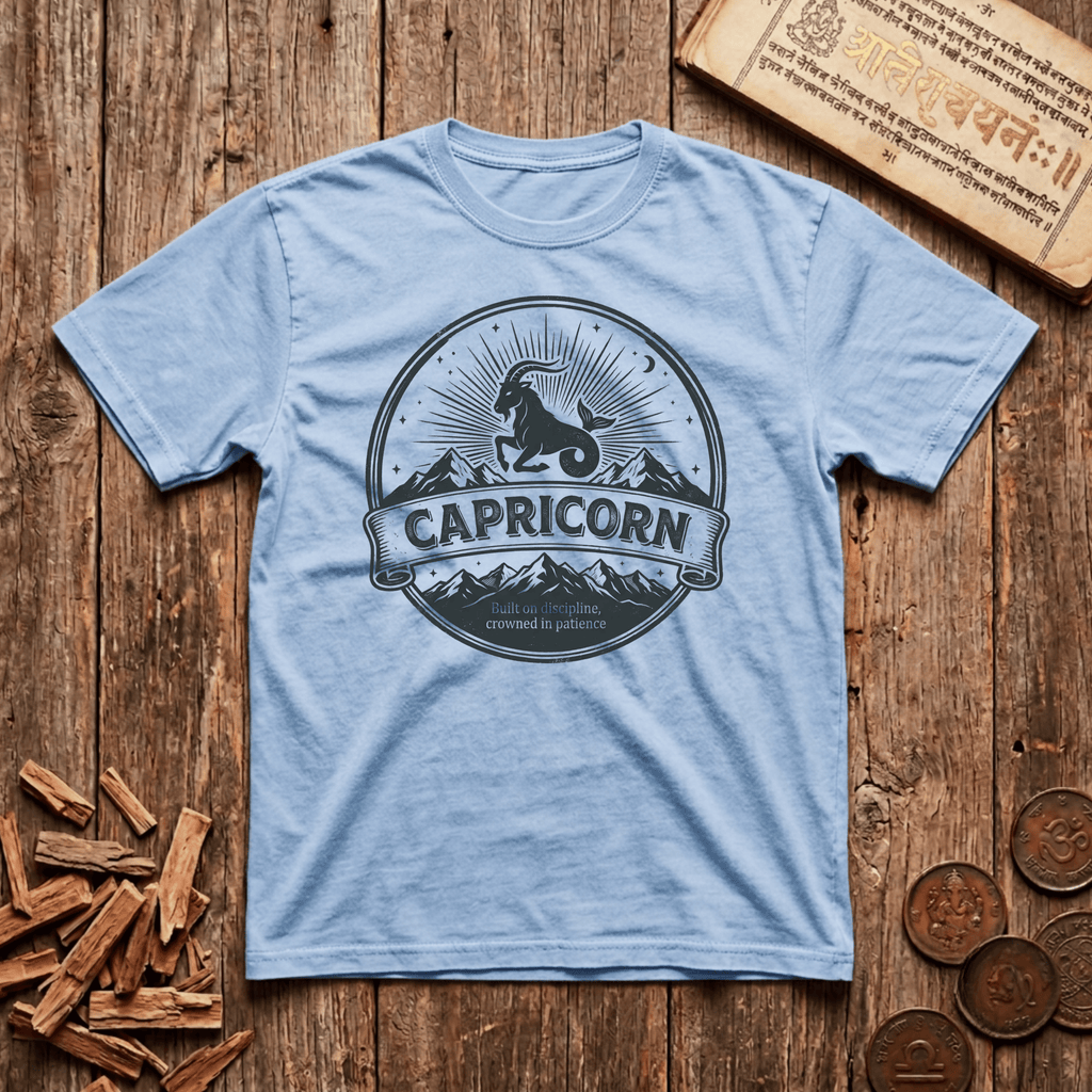 Capricorn - Built On Discipline - Retro Emblem - T-Shirt