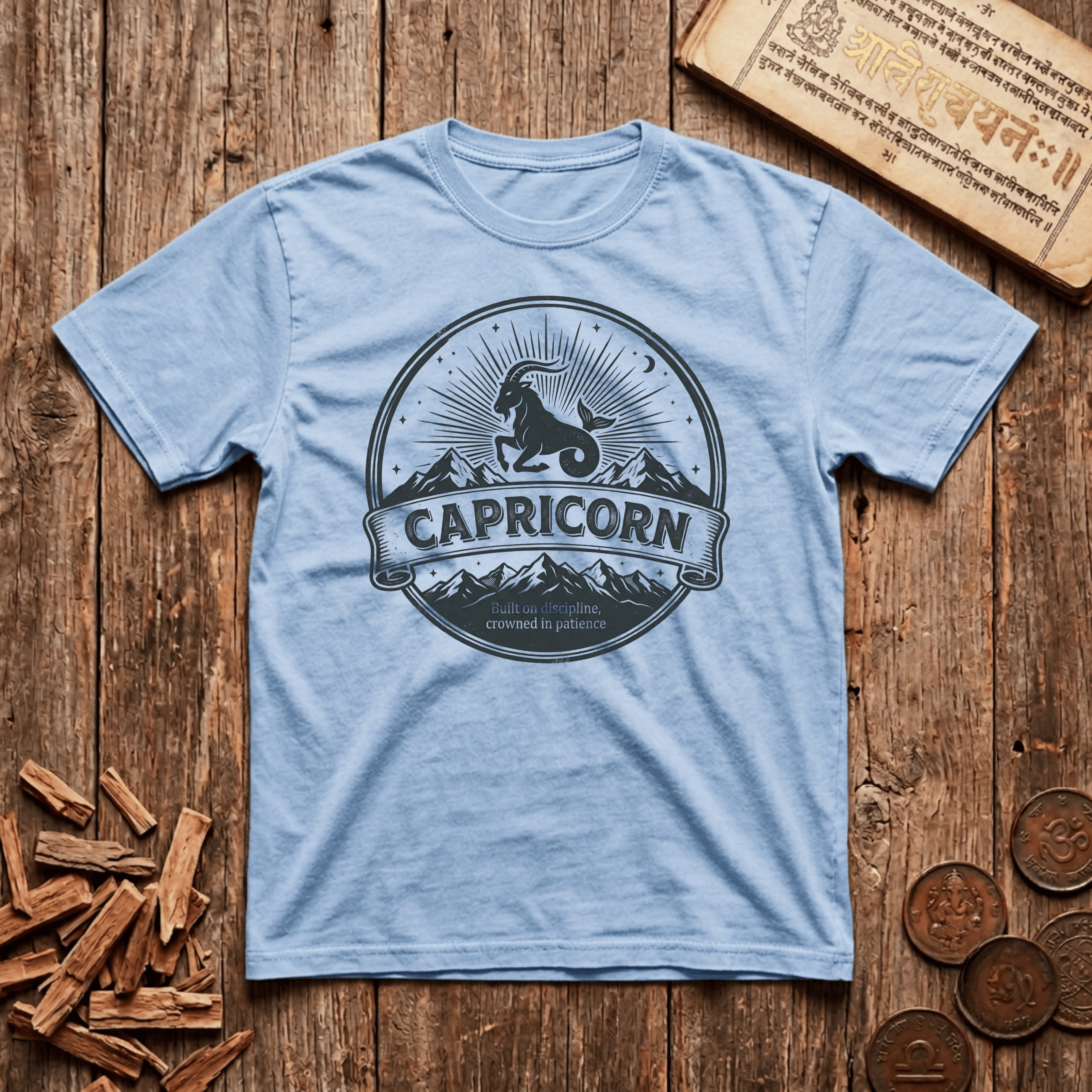 Capricorn - Built On Discipline - Retro Emblem - T-Shirt