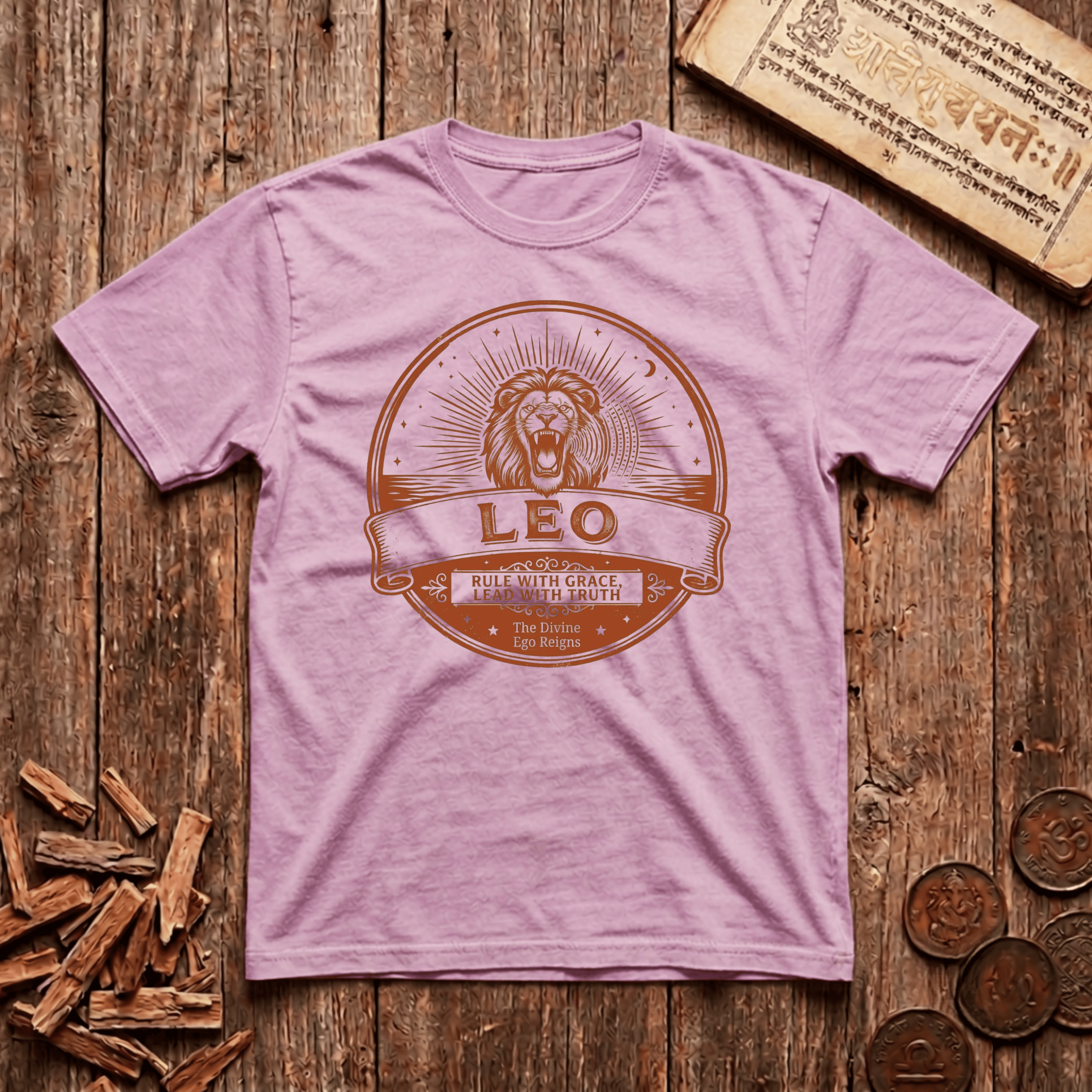 Leo - Rule With Grace - Lead With Truth - Retro Emblem - T-Shirt
