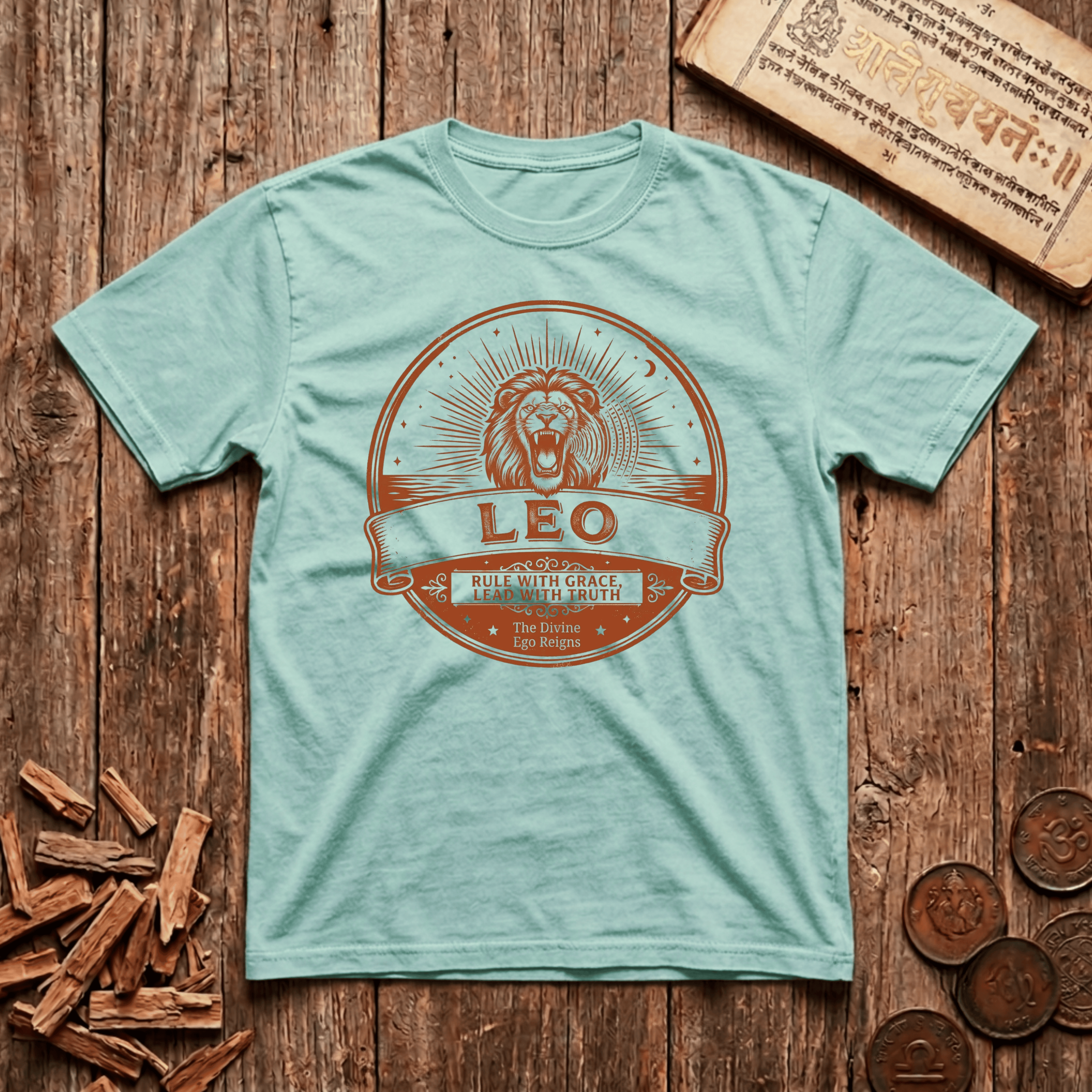 Leo - Rule With Grace - Lead With Truth - Retro Emblem - T-Shirt