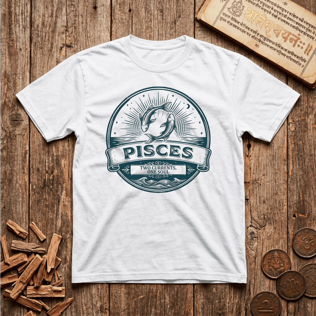 Pisces — The Twin Fish - Retro Emblem - T-Shirt