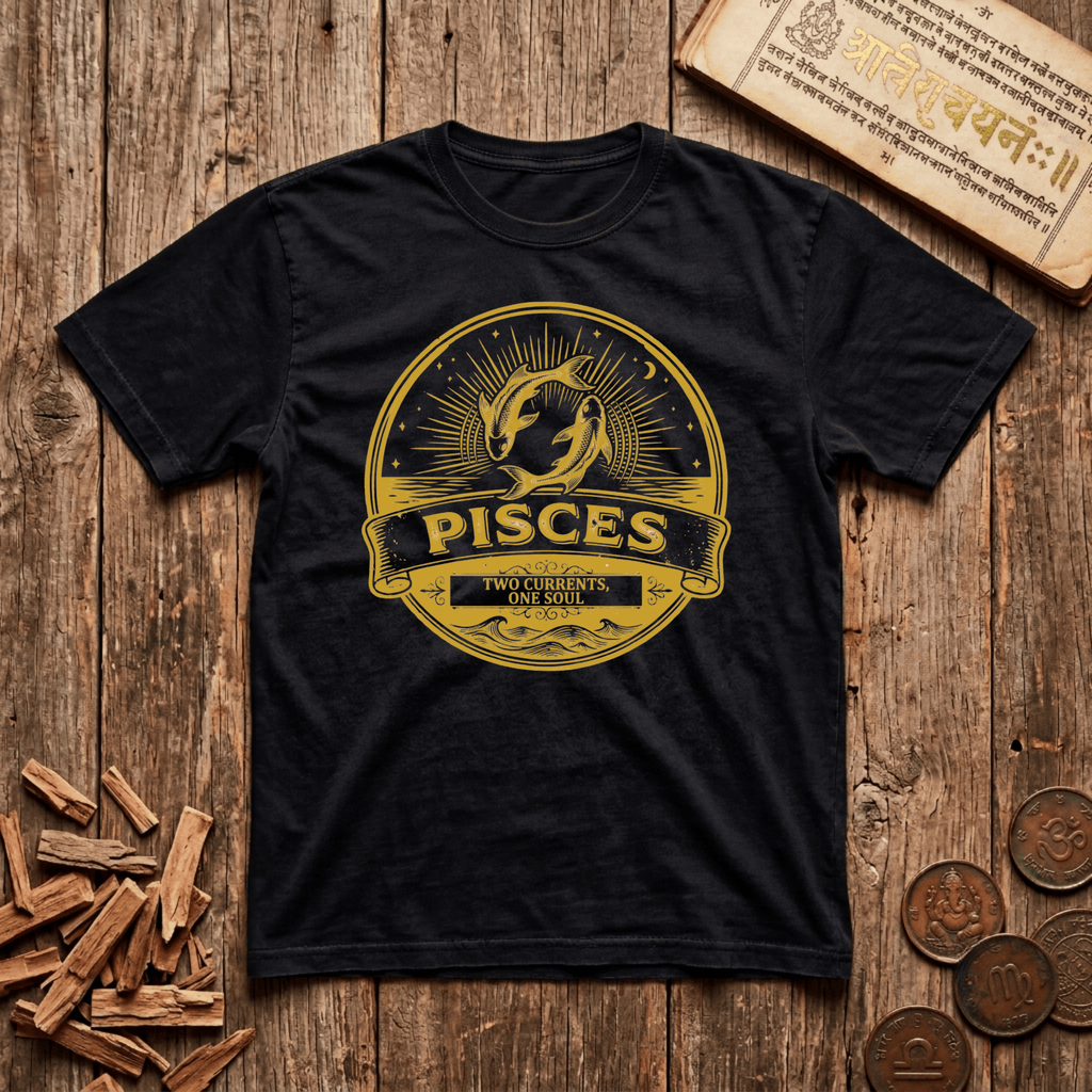 Pisces — The Twin Fish - Retro Emblem - T-Shirt