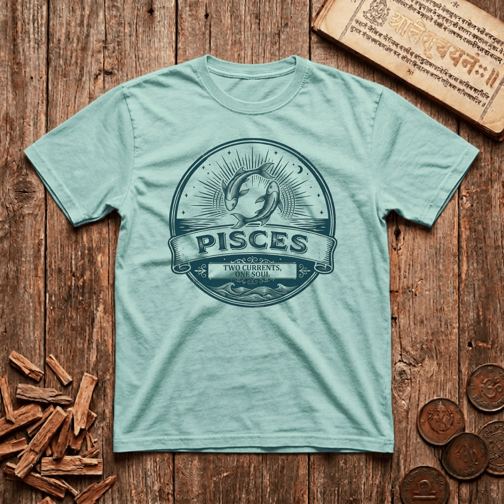 Pisces — The Twin Fish - Retro Emblem - T-Shirt